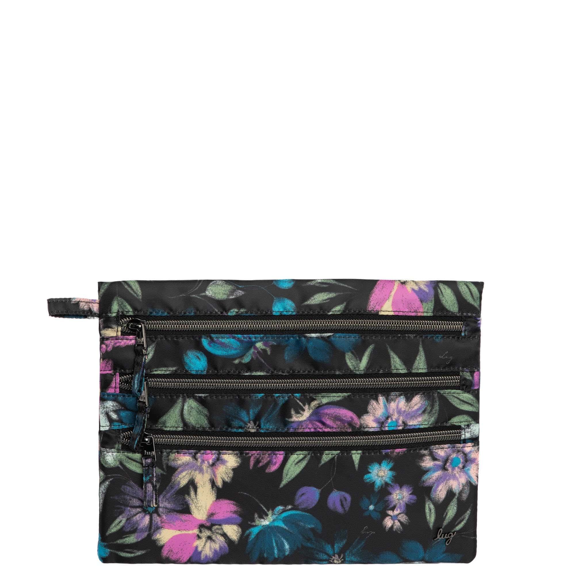 Kickline Triple Zip Storage Pouch - BLOOM BLACK - Kickline_BloomBlack_01