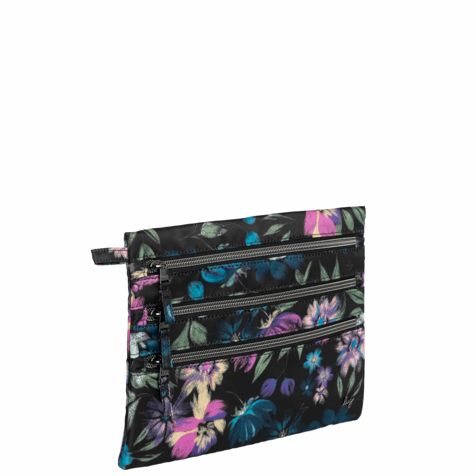 Kickline Triple Zip Storage Pouch - BLOOM BLACK - Kickline_BloomBlack_02