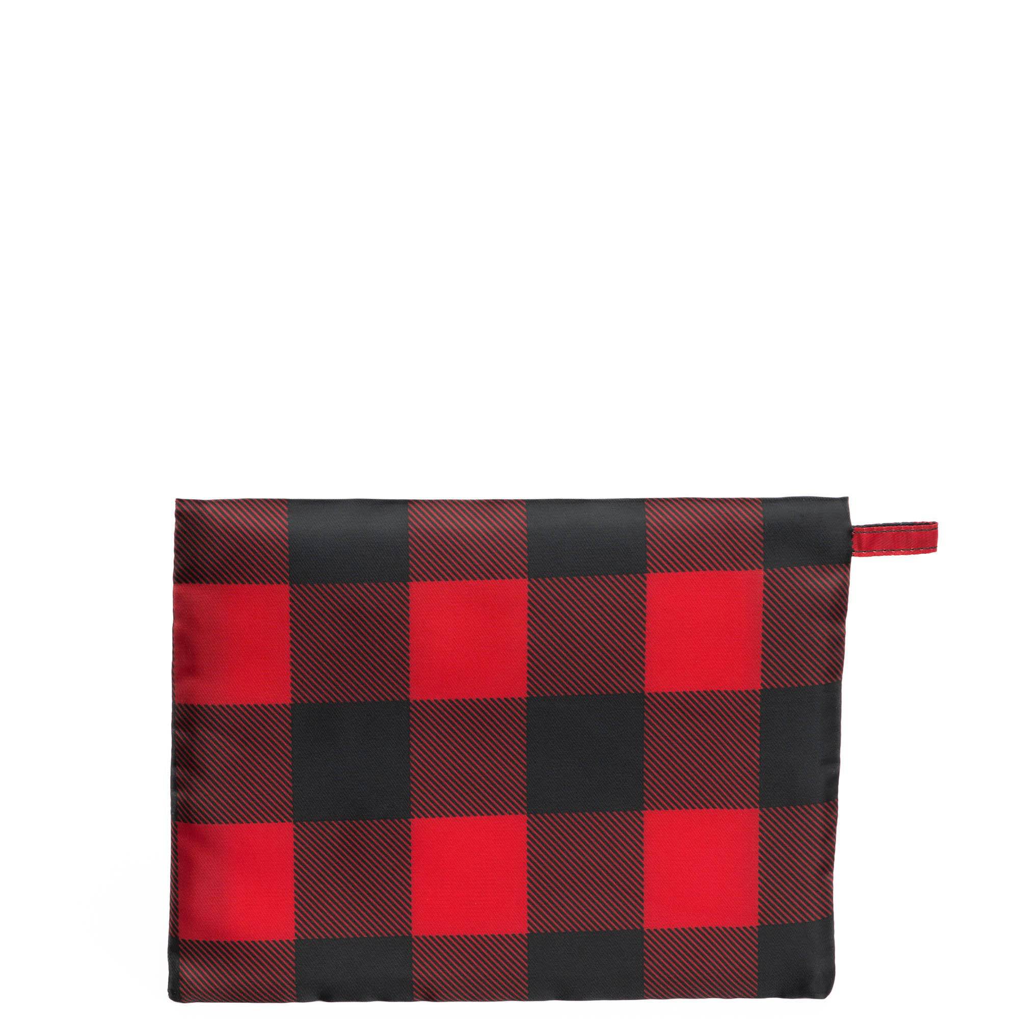 Kickline Triple Zip Storage Pouch - BUFFALO CHECK RED - Kickline_BuffaloCheckRed_03