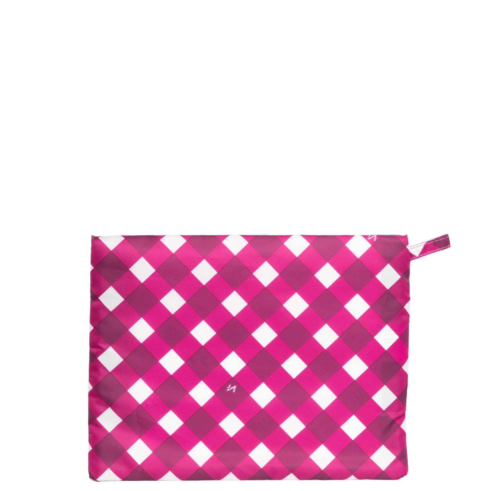 Kickline Triple Zip Storage Pouch - GINGHAM BERRY - Kickline_GinghamBerry_03