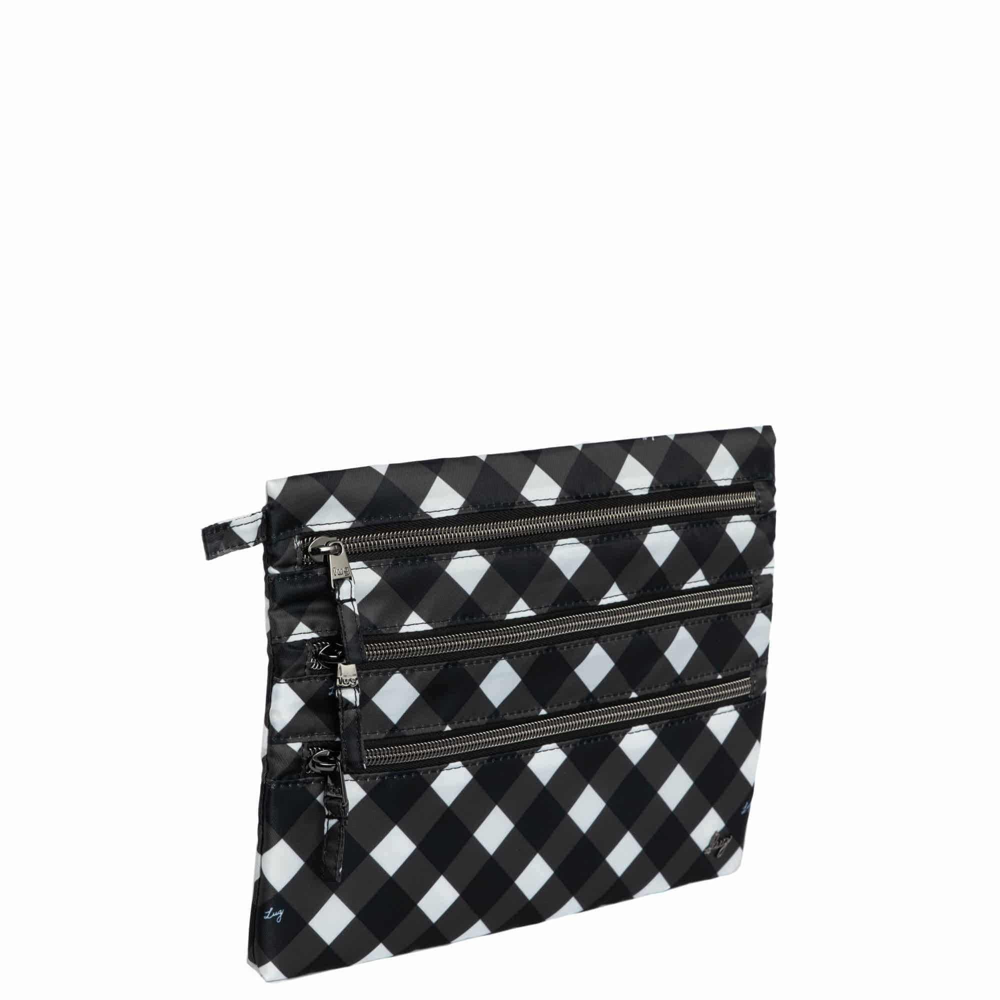 Kickline Triple Zip Storage Pouch - GINGHAM BLACK - Kickline_GinghamBlack_02