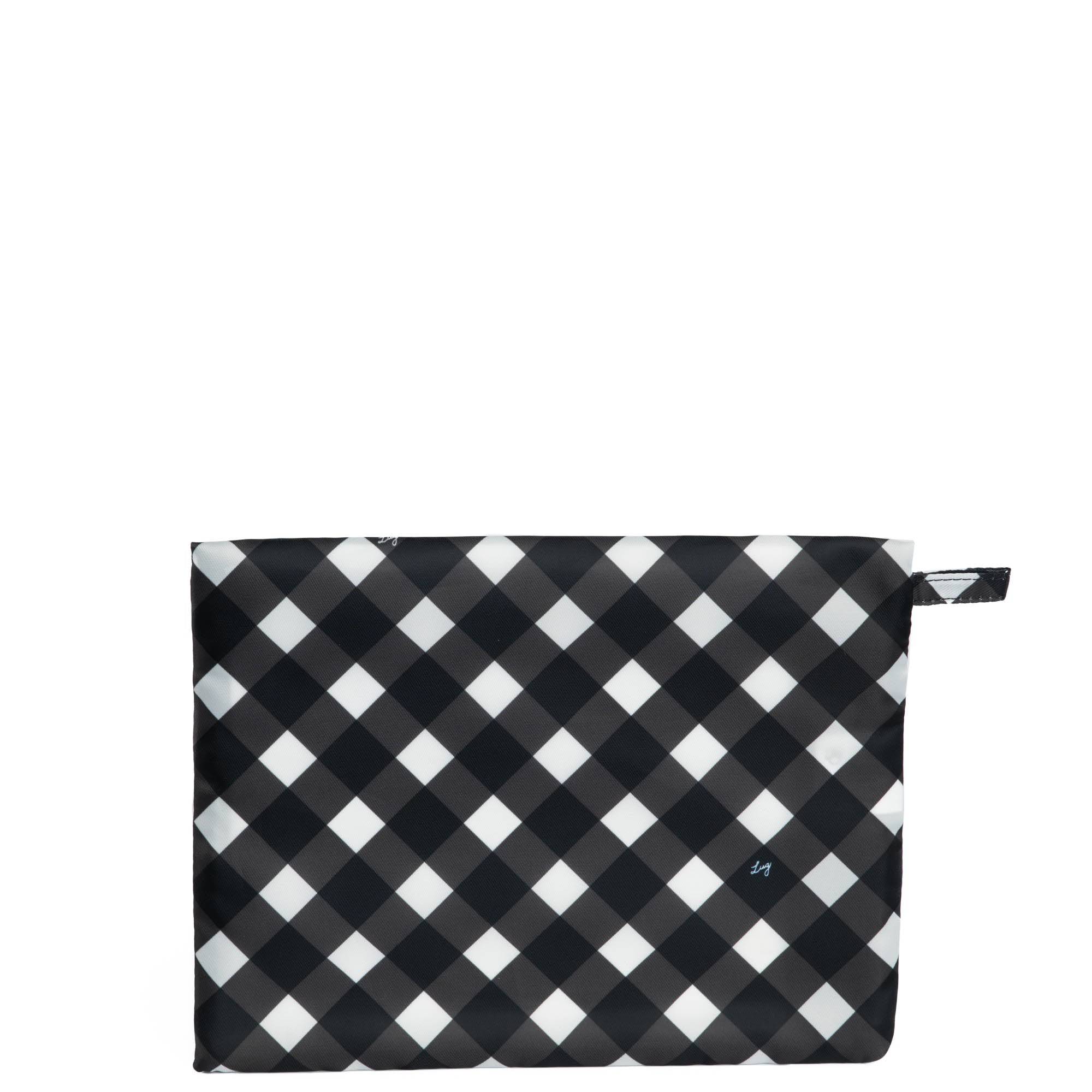 Kickline Triple Zip Storage Pouch - GINGHAM BLACK - Kickline_GinghamBlack_03