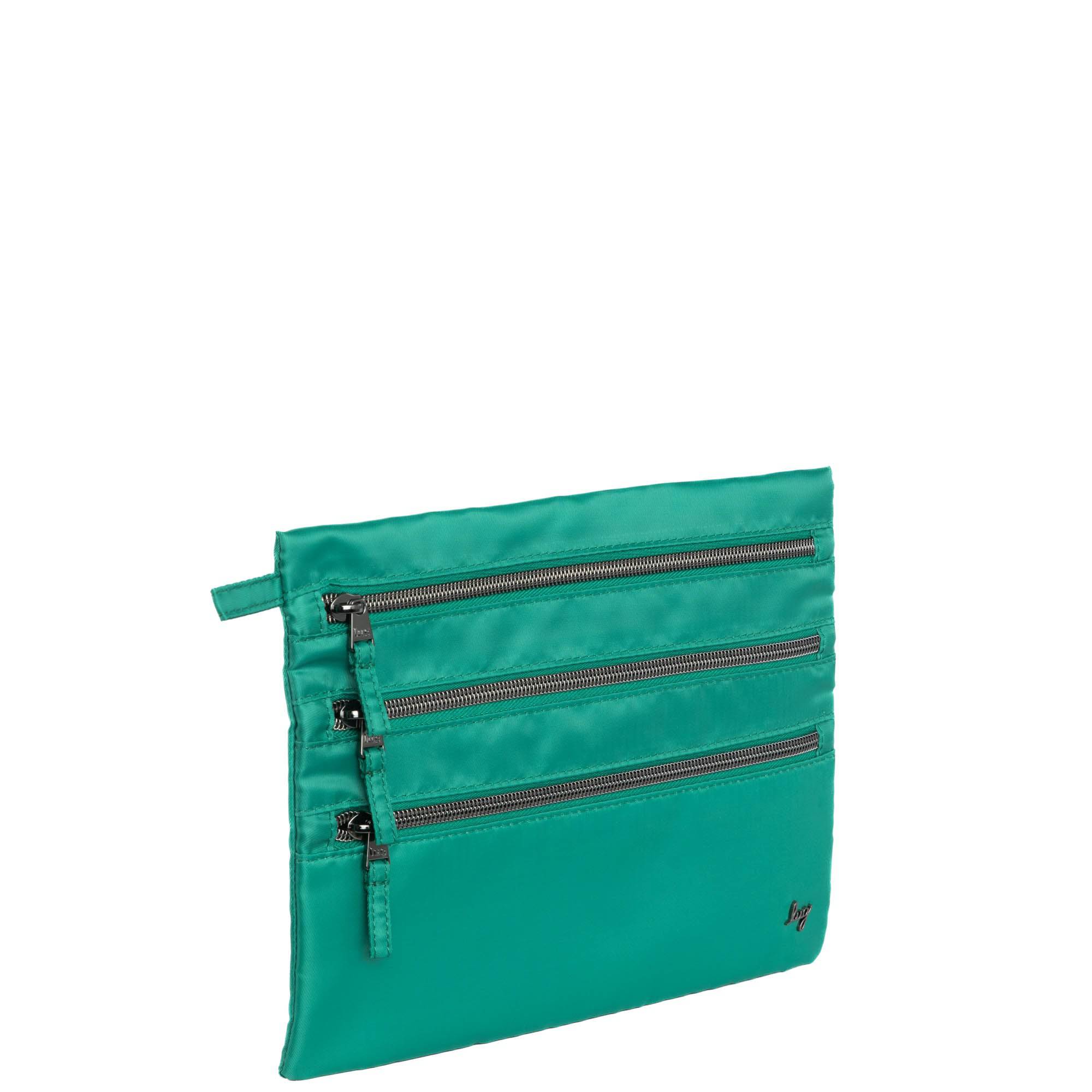 Kickline Triple Zip Storage Pouch - KELLY GREEN - Kickline_KellyGreen_02