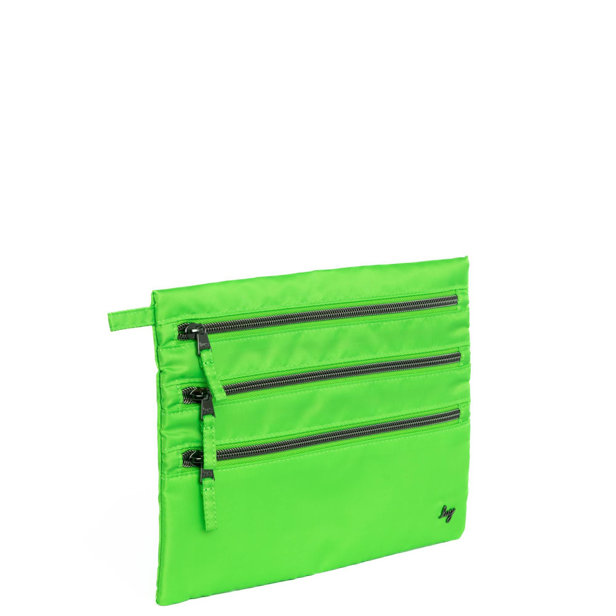 Kickline Triple Zip Storage Pouch - LIME - Kickline_LimeNeon_02
