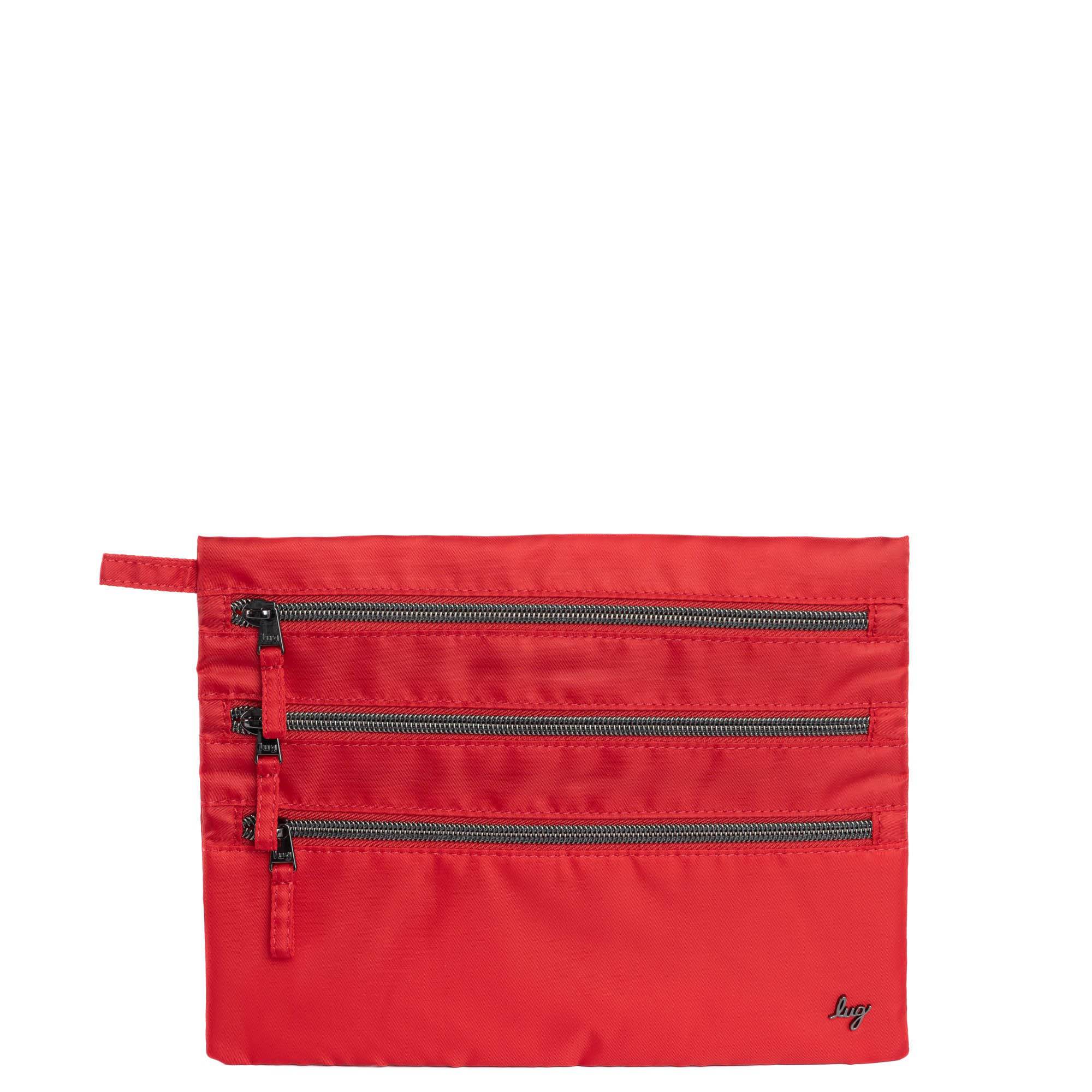 Kickline Triple Zip Storage Pouch - POPPY RED - Kickline_PoppyRed_01