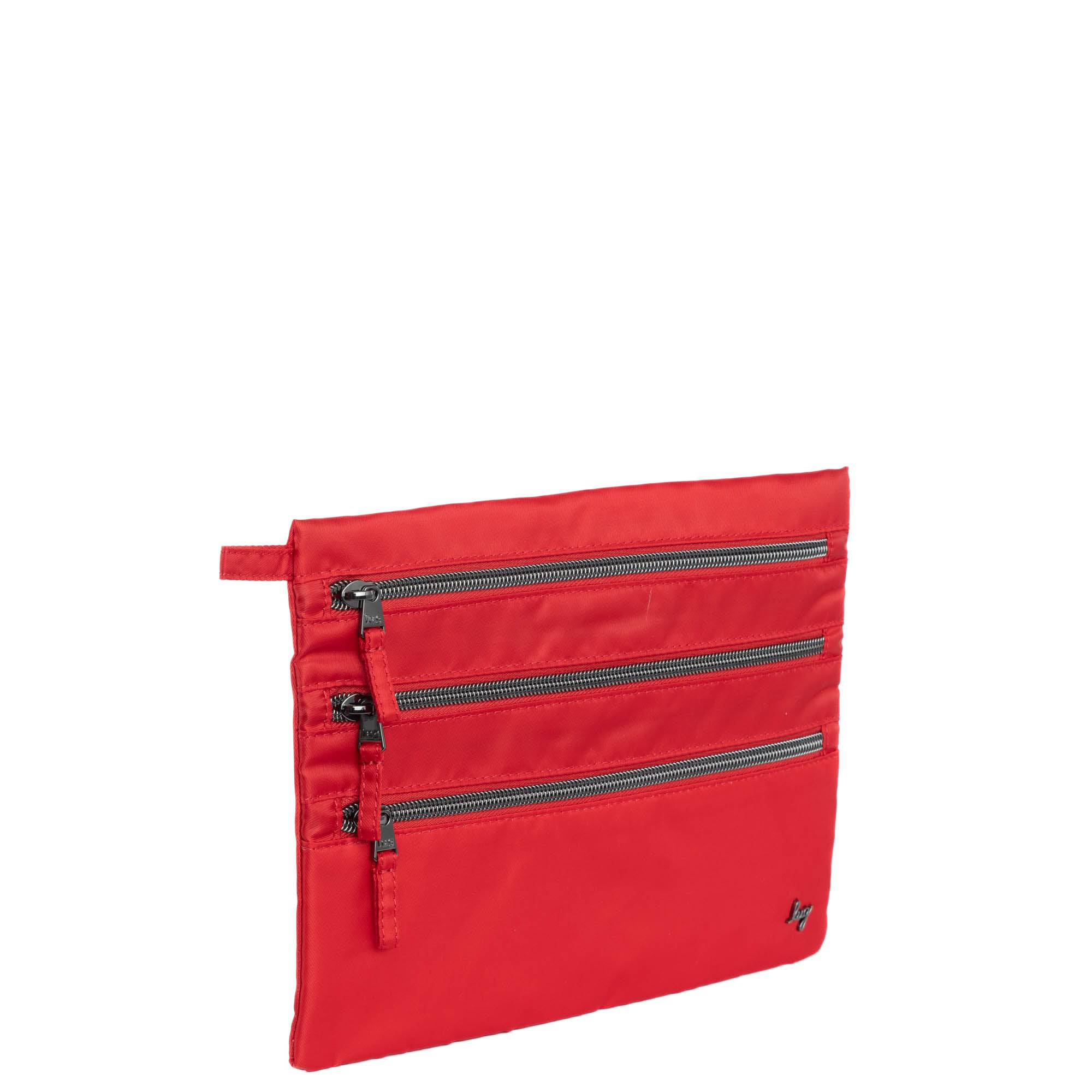 Kickline Triple Zip Storage Pouch - POPPY RED - Kickline_PoppyRed_02