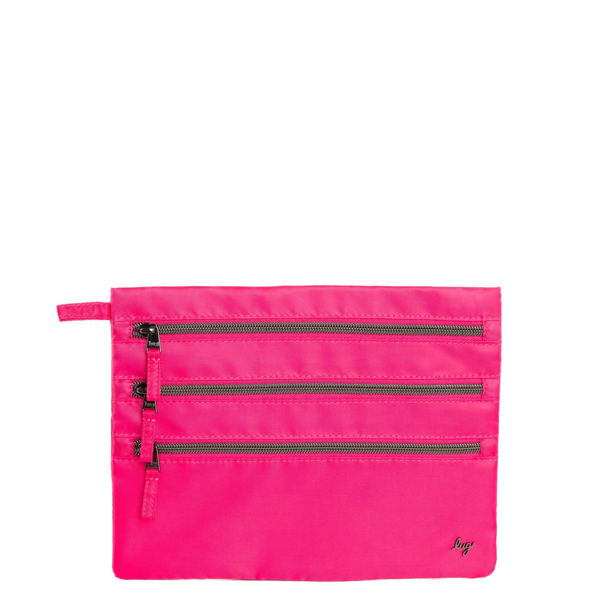 Kickline Triple Zip Storage Pouch - ROSETTE PINK - Kickline_RosettePink_01