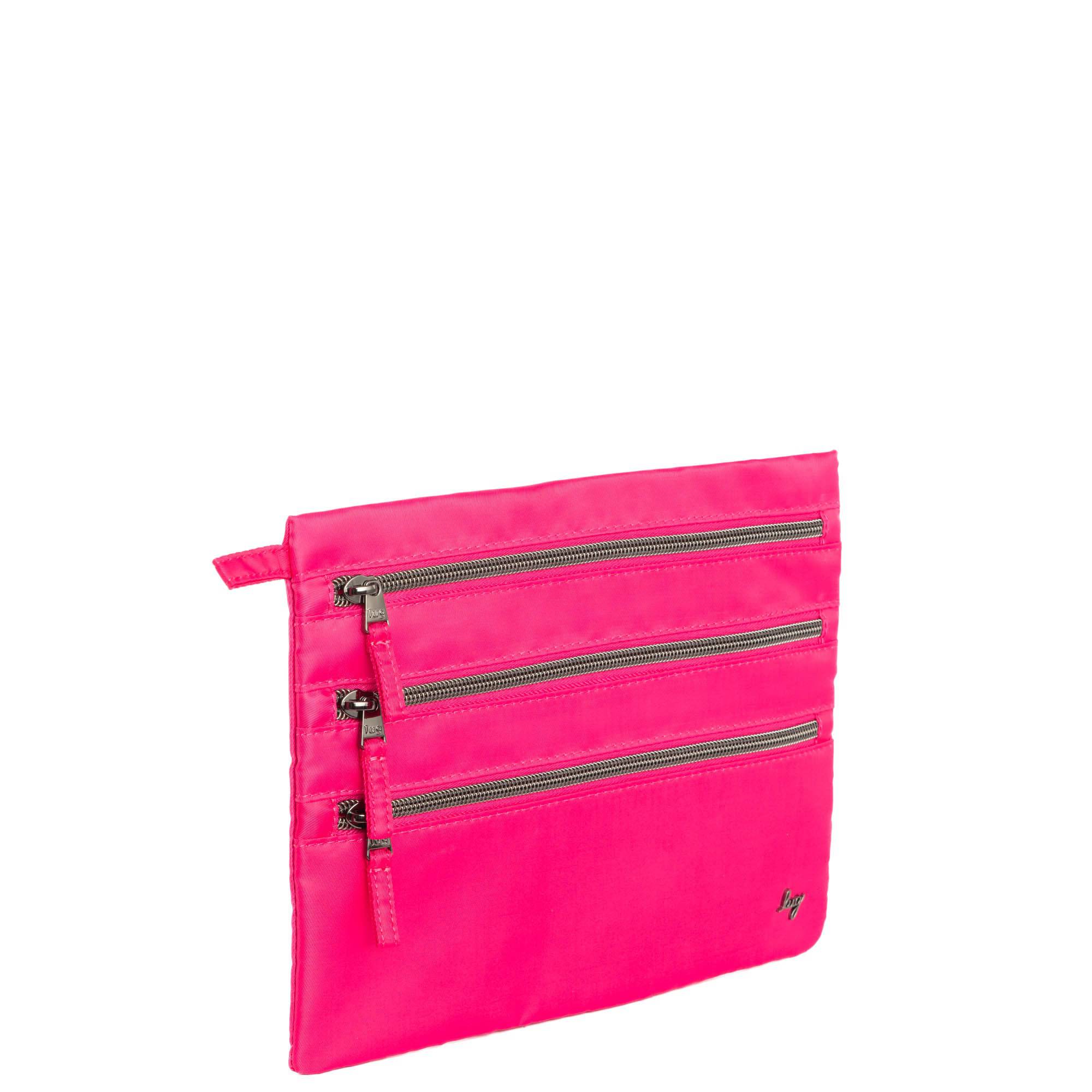 Kickline Triple Zip Storage Pouch - ROSETTE PINK - Kickline_RosettePink_02
