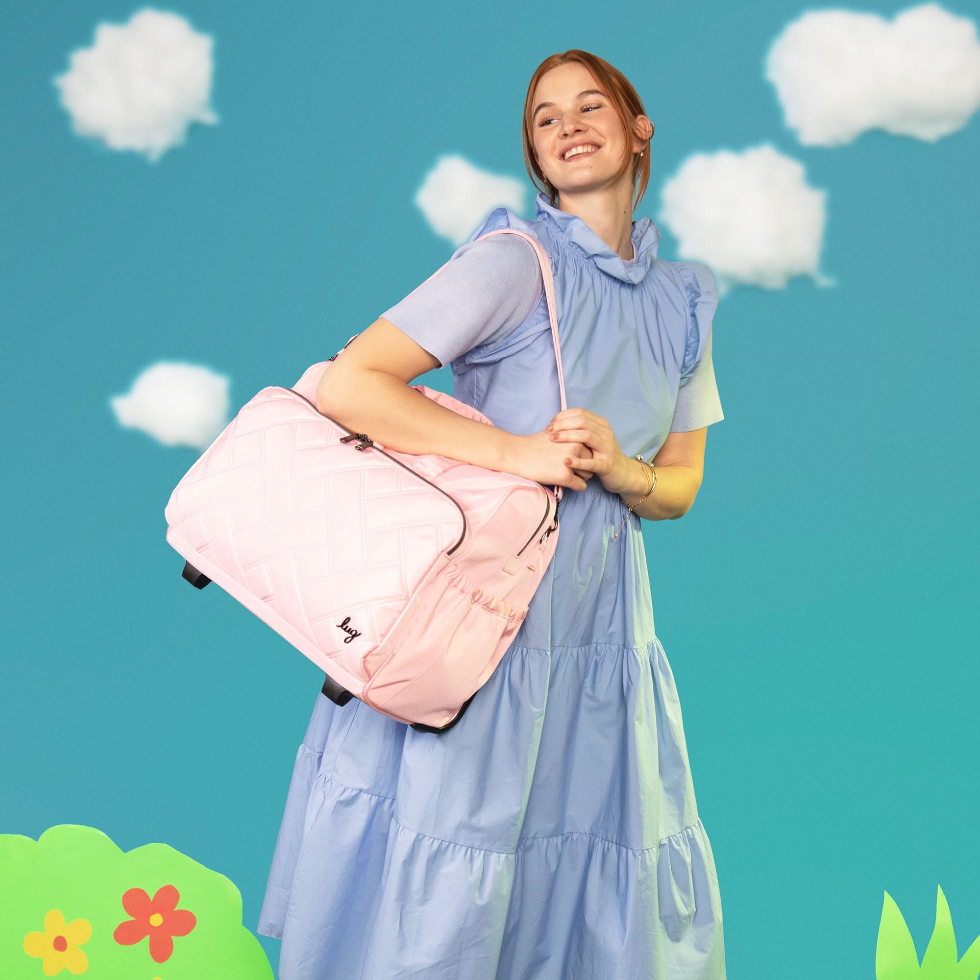 Locomotion Ultra X RFID Rolling Travel Bag - BUBBLE PINK - Locomotion_Hover