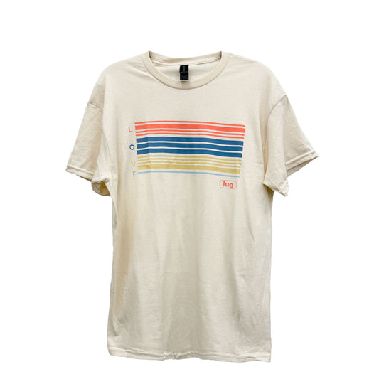 Lug Buddy Cotton Tee Shirt - LOVE STRIPE-IVORY - LoveStripe_Tshirt_Ivory