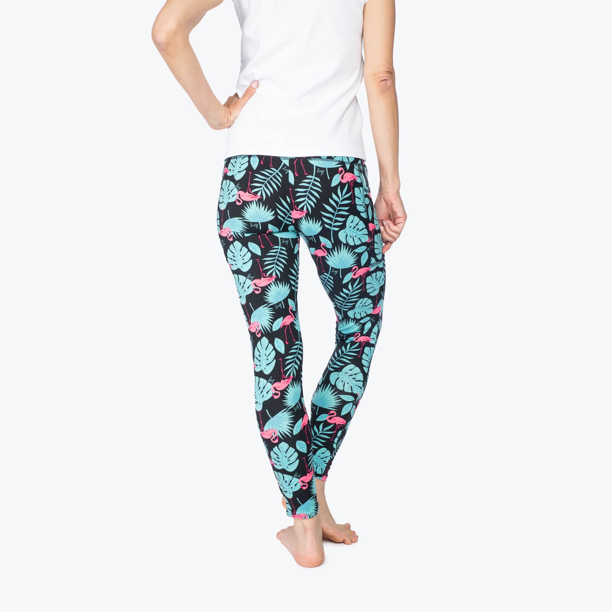 Lugging Cropped Leggings - FLAMINGO BLACK - Lugging_FlamingoBlack_S_02