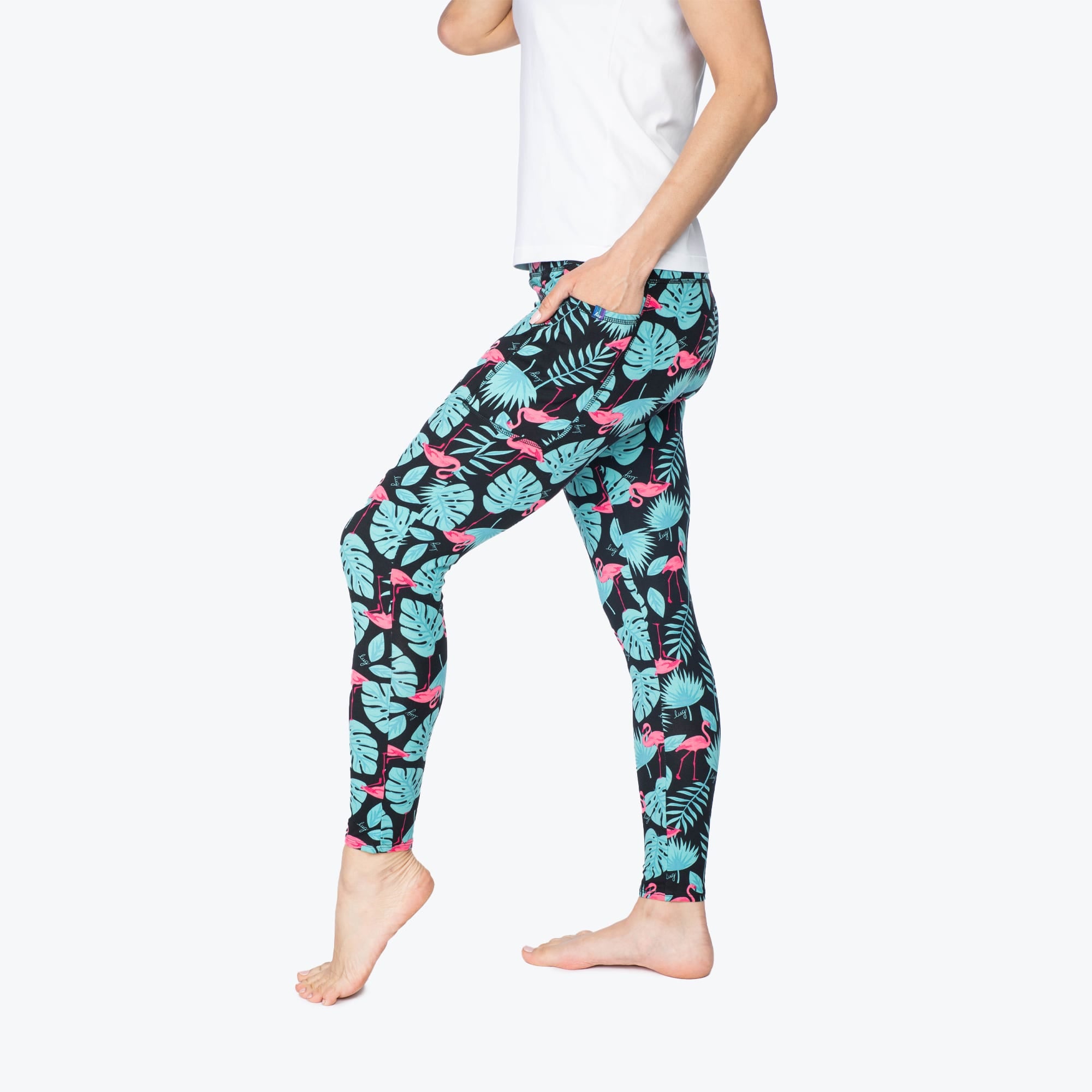 Lugging Cropped Leggings - FLAMINGO BLACK - Lugging_FlamingoBlack_S_03