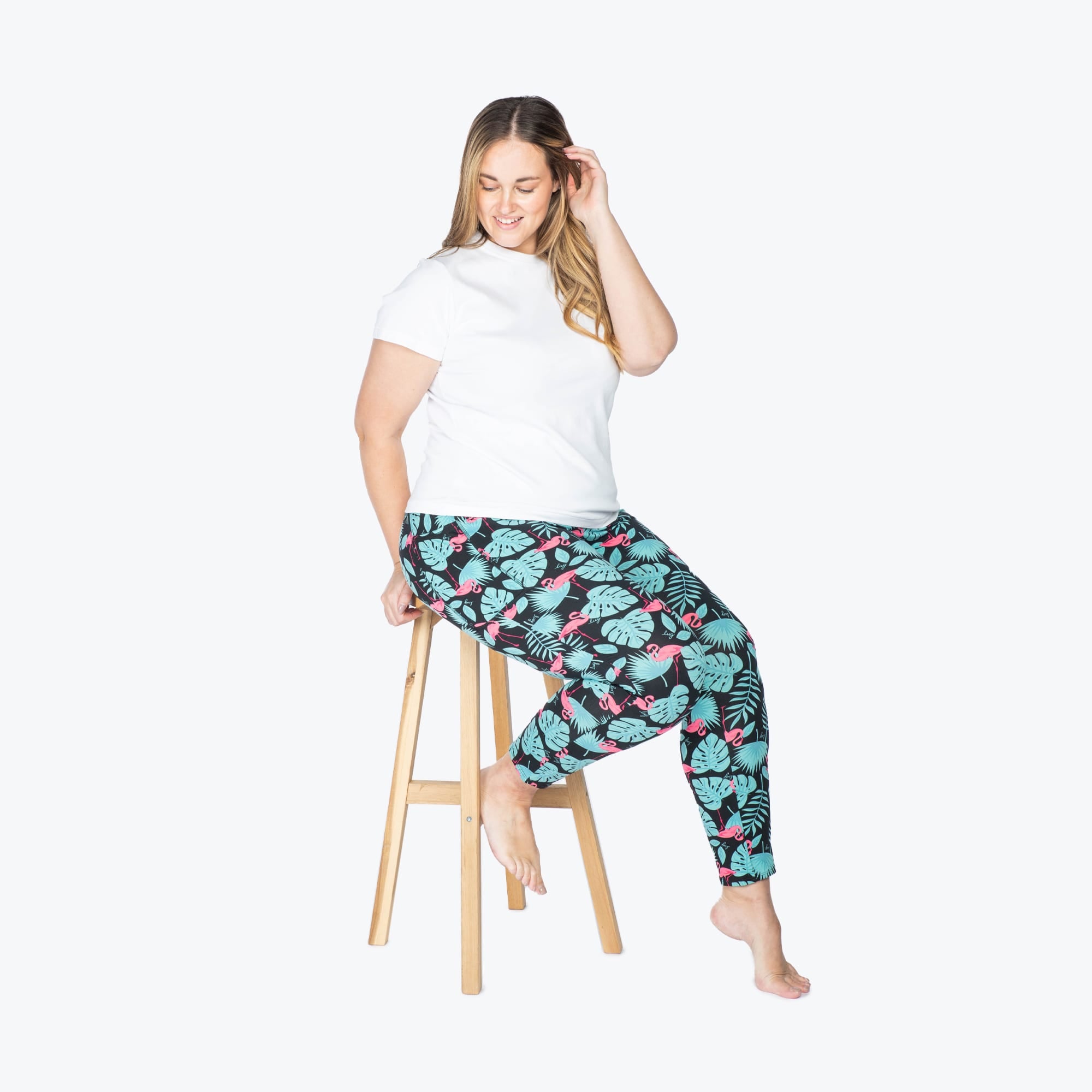Lugging Cropped Leggings - FLAMINGO BLACK - Lugging_FlamingoBlack_XL_05