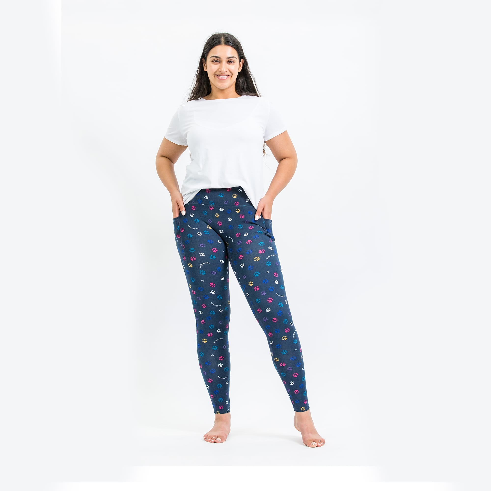 Lugging Ankle Leggings - Prints - - Lugging_PawsNavy_S_02_0623bf89-e78a-4a2a-a2e9-88693471d88f