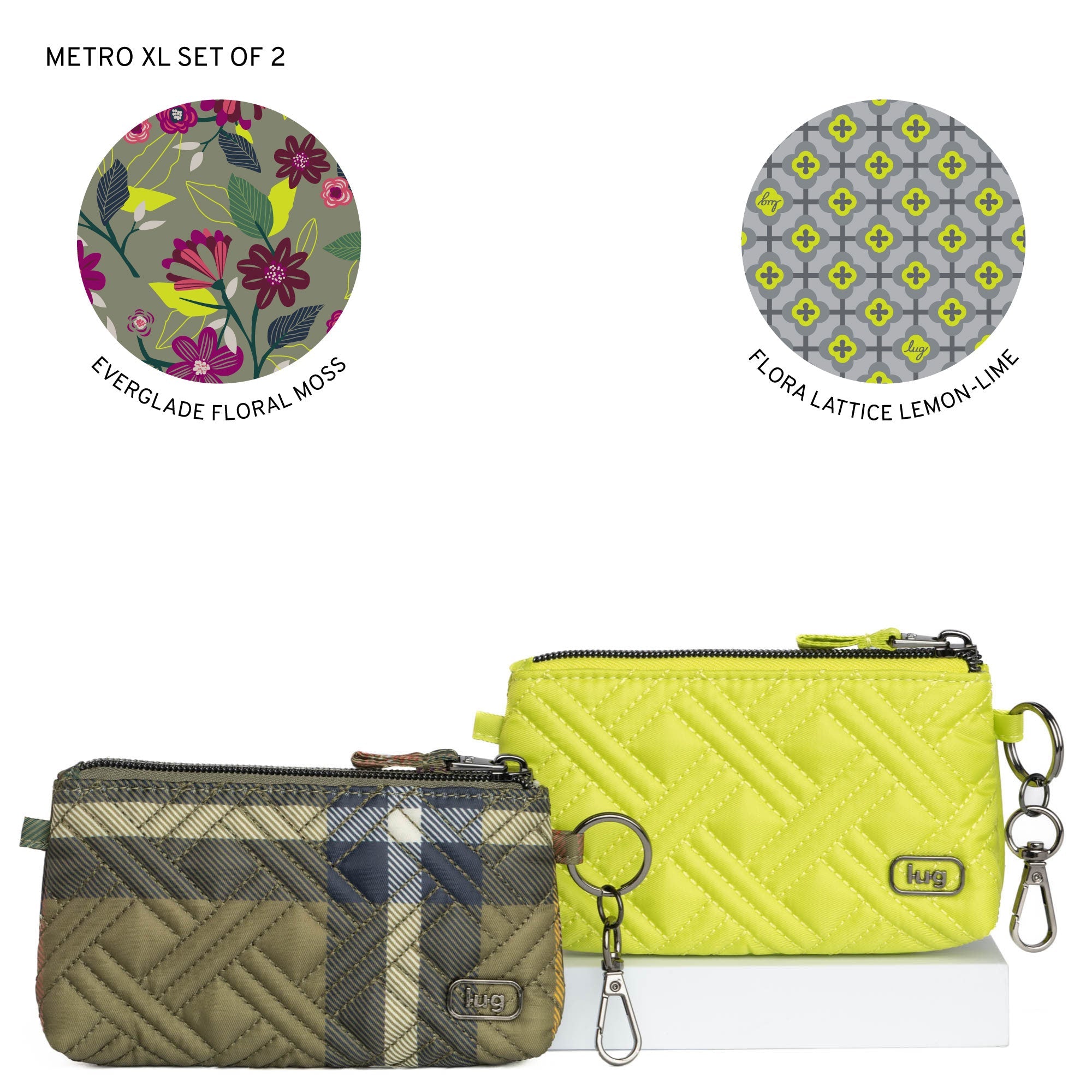 Metro XL Pouch - 2pc Set - AUTUMN PLAID LEMON LIME - Metro-XL-2Set_AutumnPlaid_LemonLime_LL_7730492d-ac0c-4447-a9d9-59ff886766a2