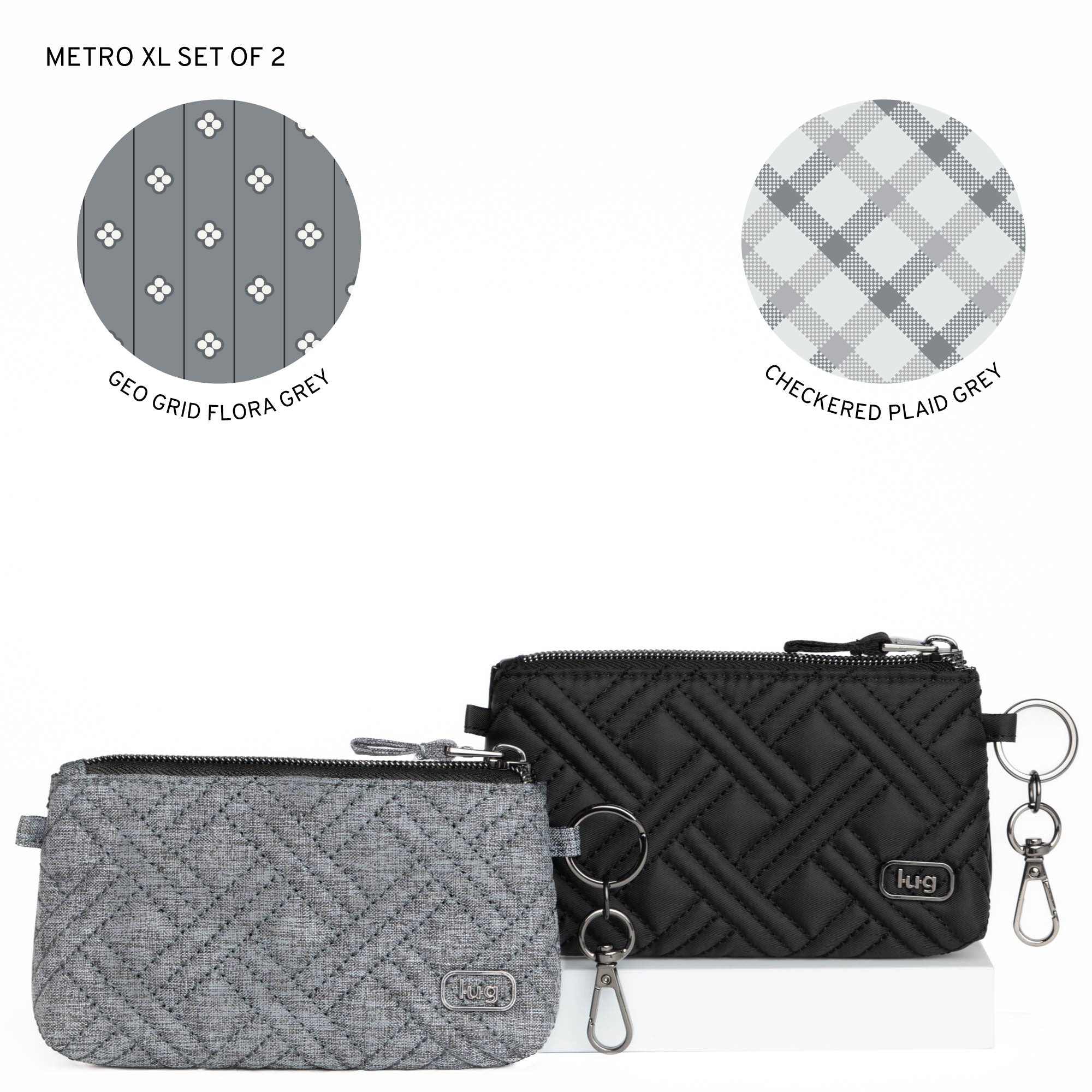 Metro XL Pouch - 2pc Set - BLACK HEATHER GREY - Metro-XL-2Set_HeatherGrey_Black_LL