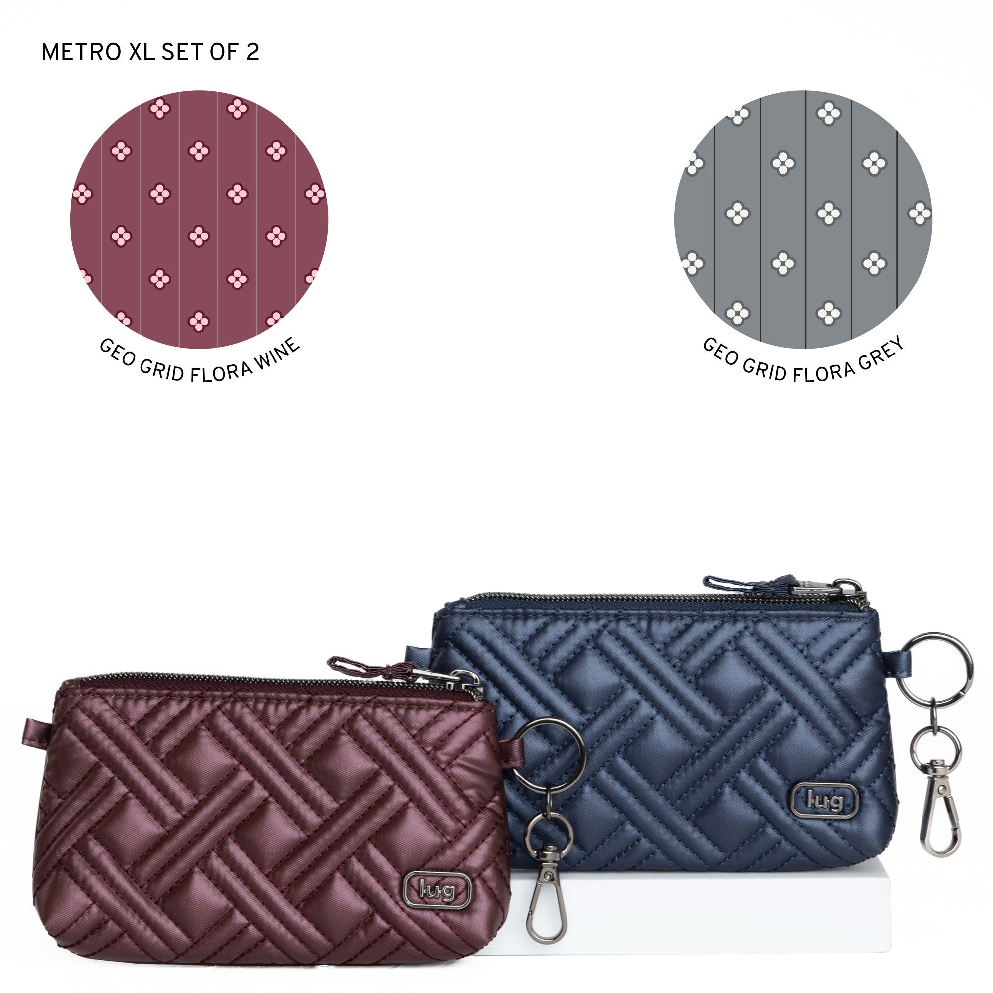 Metro XL Pouch - 2pc Set - METALLIC WINE METALLIC INDIGO - Metro-XL-2Set_MetallicWine_MetallicIndigo_LL_7913d922-28be-449b-9bb1-a4e339fc551c