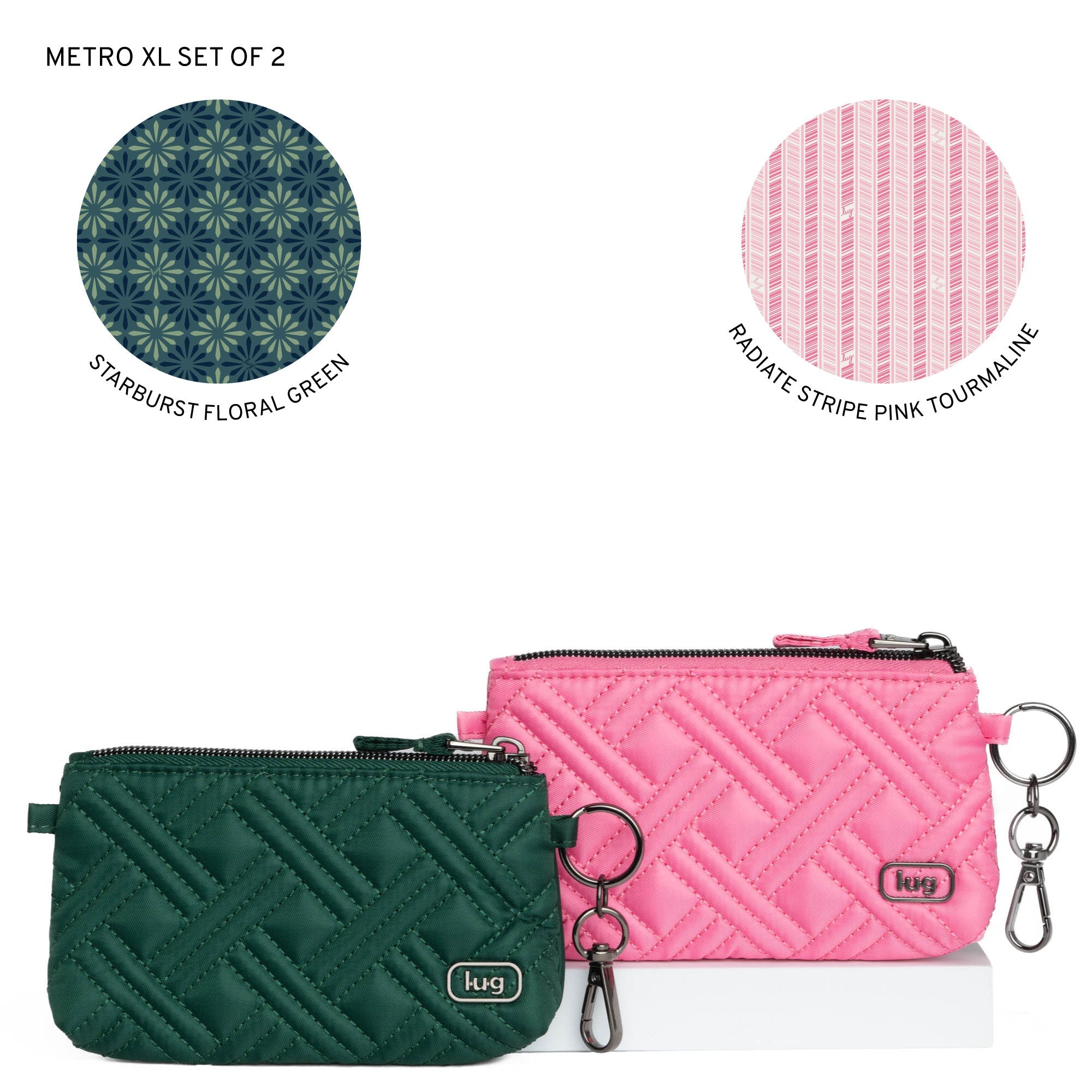 Metro XL Pouch - 2pc Set - WICKEDLY GREEN PERFECTLY PINK - Metro-XL-2Set_WickedlyGreen_PerfectlyPink_LL_5beee231-dc54-4efb-b35f-4e5394e895c2