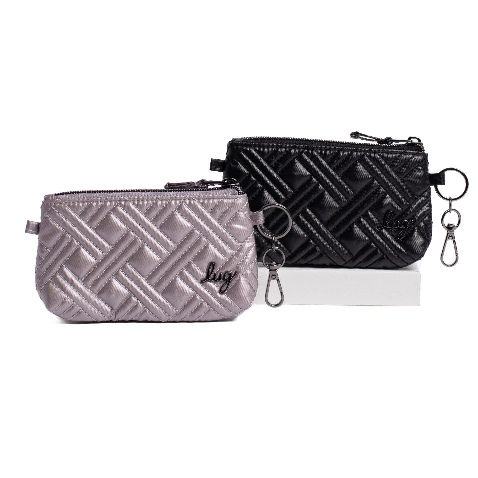 Metro XL Pouch - 2pc Set - METALLIC PEARL METALLIC BLACK - MetroXLSetof2_MetallicPearl_MetallicBlack