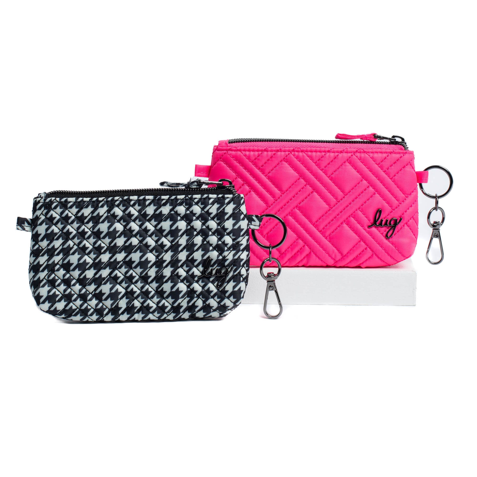 Metro XL Pouch - 2pc Set - MICRO HOUNDSTOOTH MAGENTA - MetroXLSetof2_Mircohoundstooth_Magenta