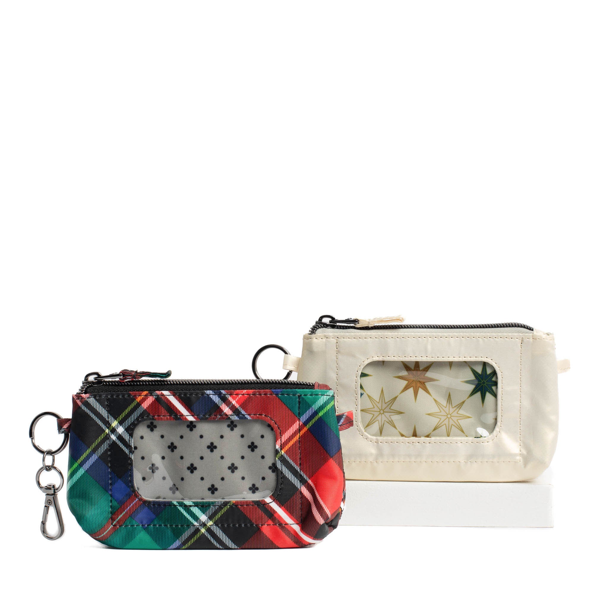Metro XL Pouch - 2pc Set - TARTAN PLAID METALLIC CHAMPAGNE - MetroXLSetof2_TartanPlaid_MetallicChampagne_03