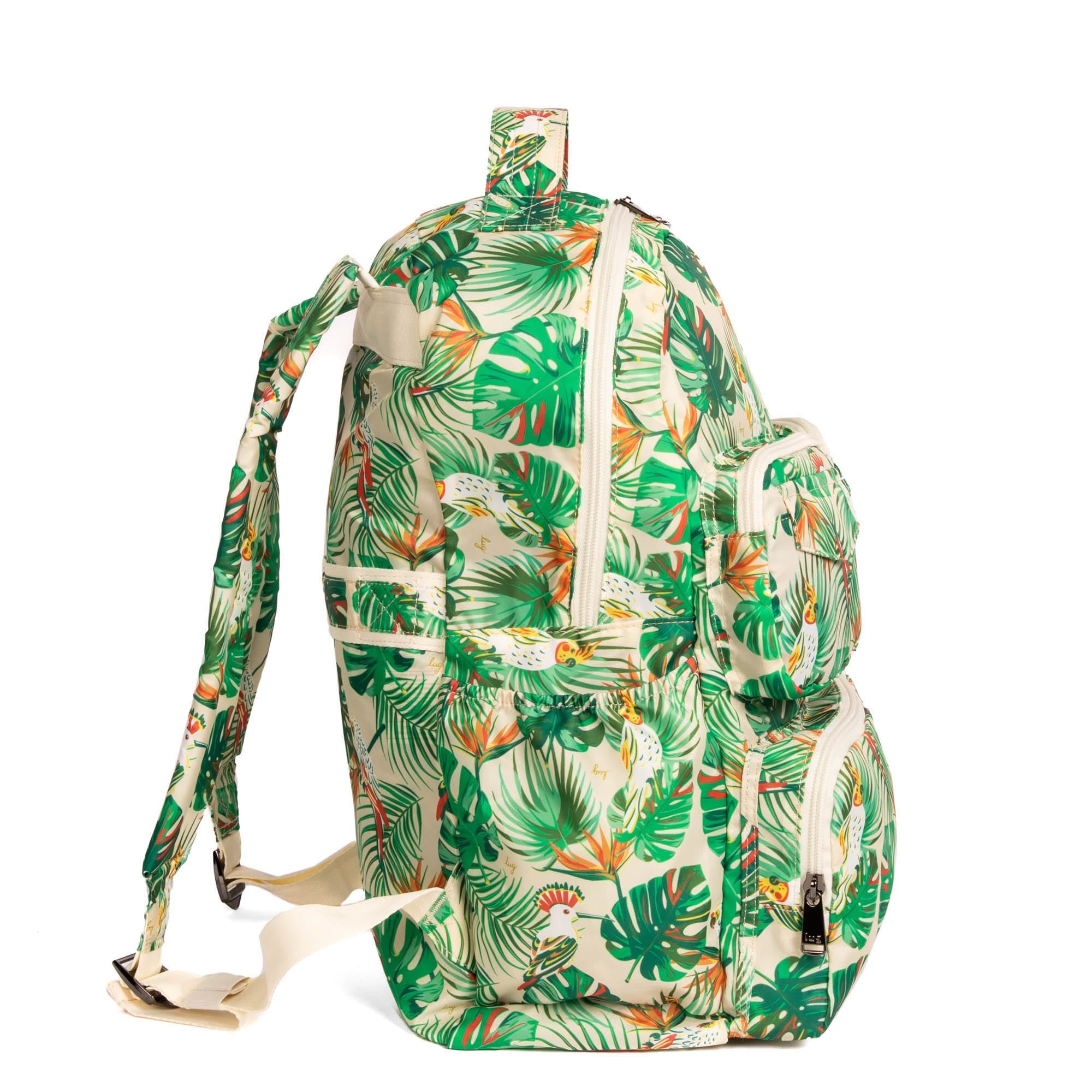 Puddle Jumper SE Packable Backpack - TROPICAL BIRDS CREAM - PJBackpackPackableSE_TropicalBirdsCream_03