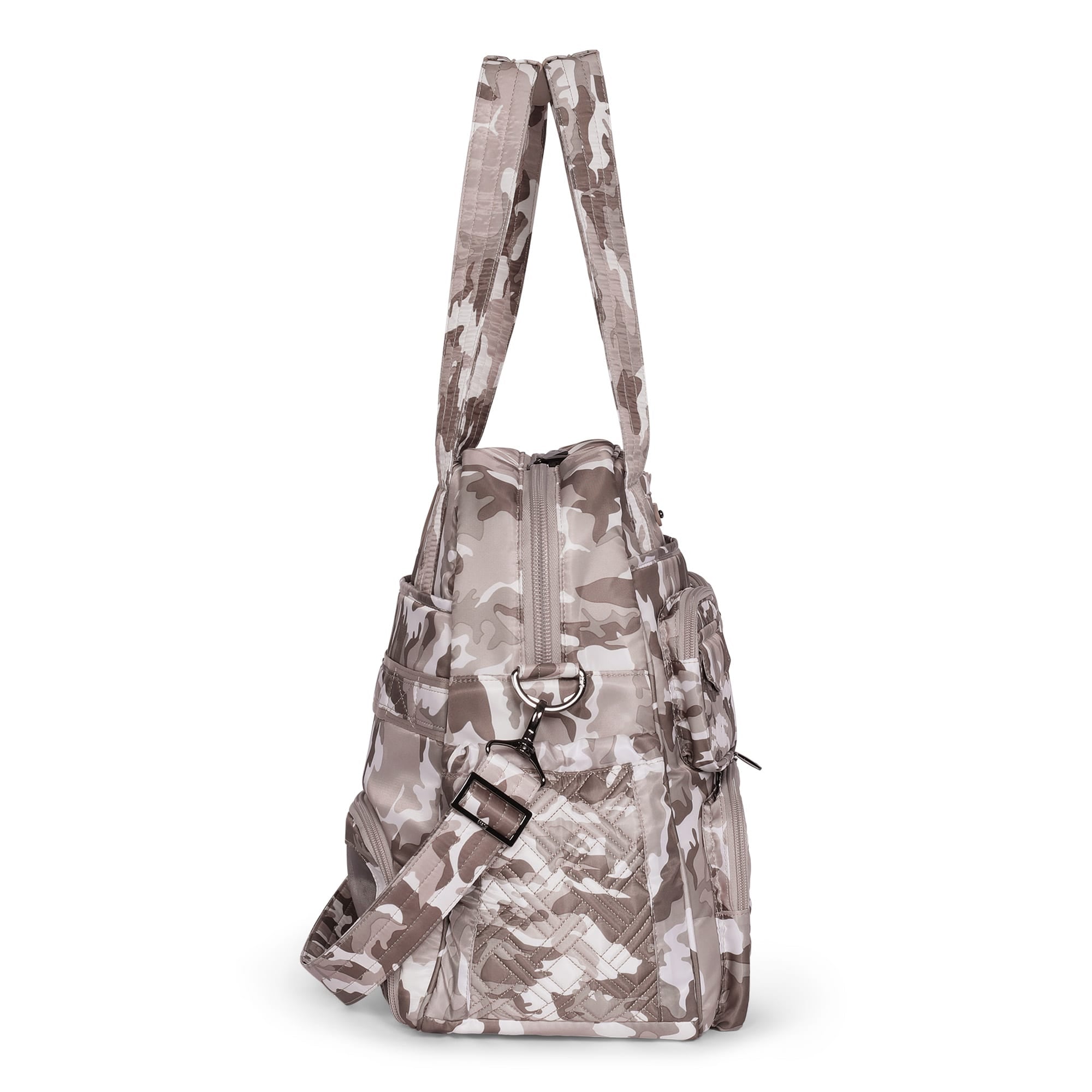 Puddle Jumper LE Convertible Tote Bag - CAMO TAUPE - PUDDLEJUMPERLE-CHARMBAR_CamoTaupe_03_bel0eo