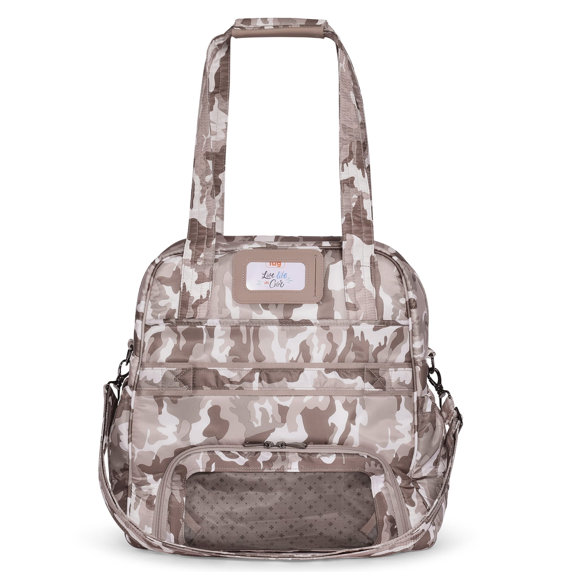 Puddle Jumper LE Convertible Tote Bag - CAMO TAUPE - PUDDLEJUMPERLE-CHARMBAR_CamoTaupe_04_zqso9s