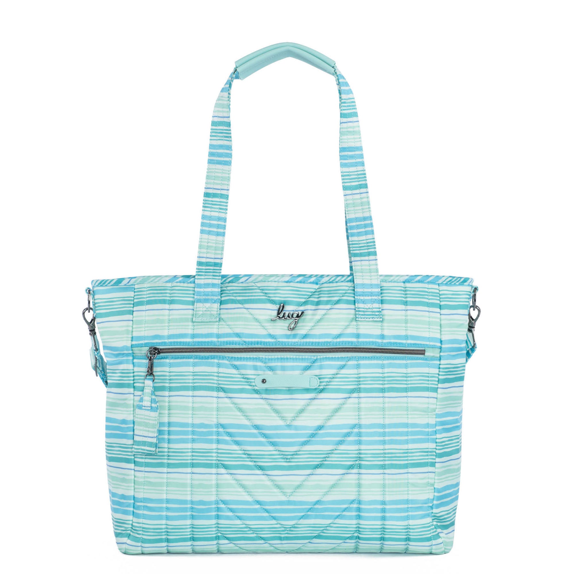 Paddle Carry-All Tote - LOVE WAVES AQUA - Paddle_LovewavesAqua_01