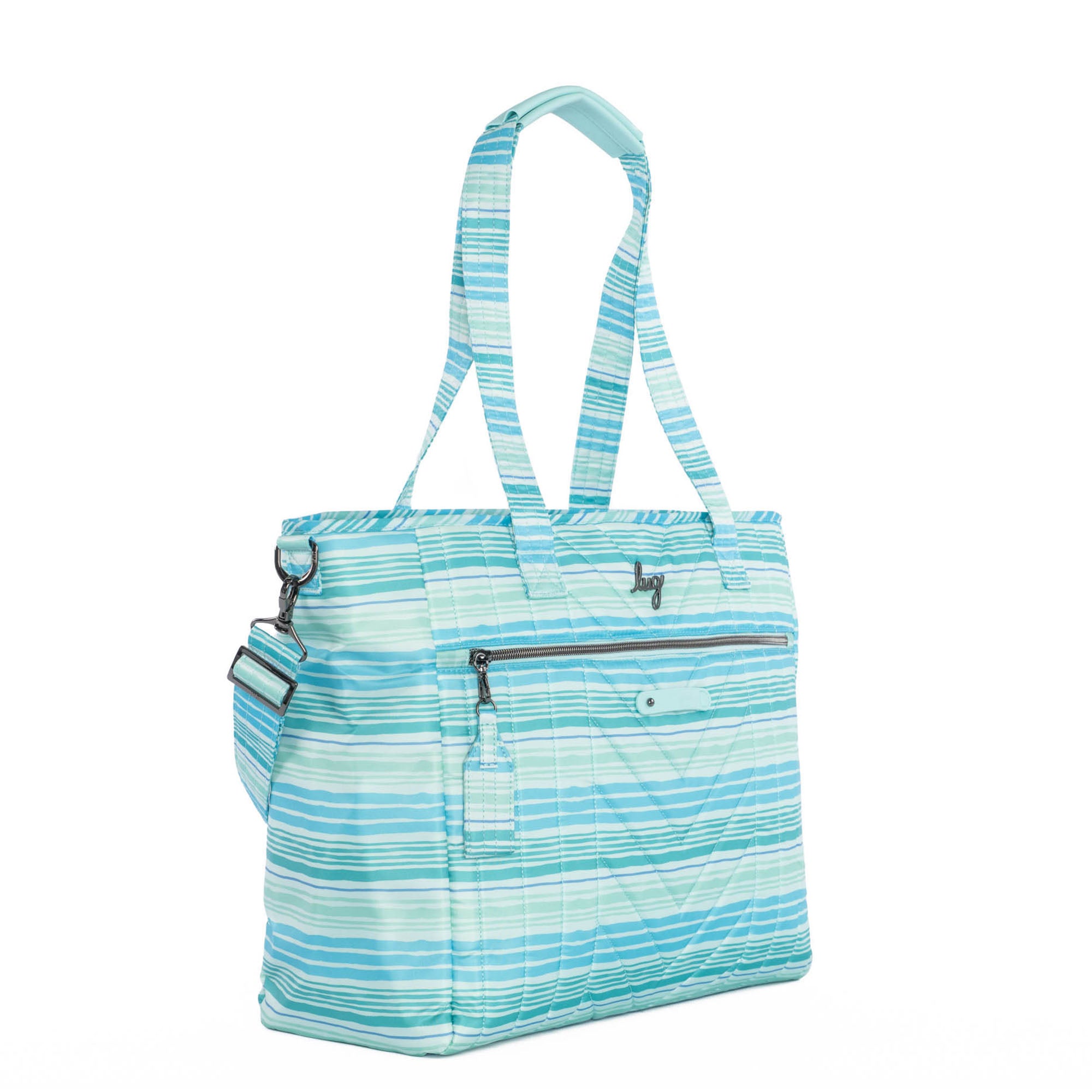 Paddle Carry-All Tote - LOVE WAVES AQUA - Paddle_LovewavesAqua_02