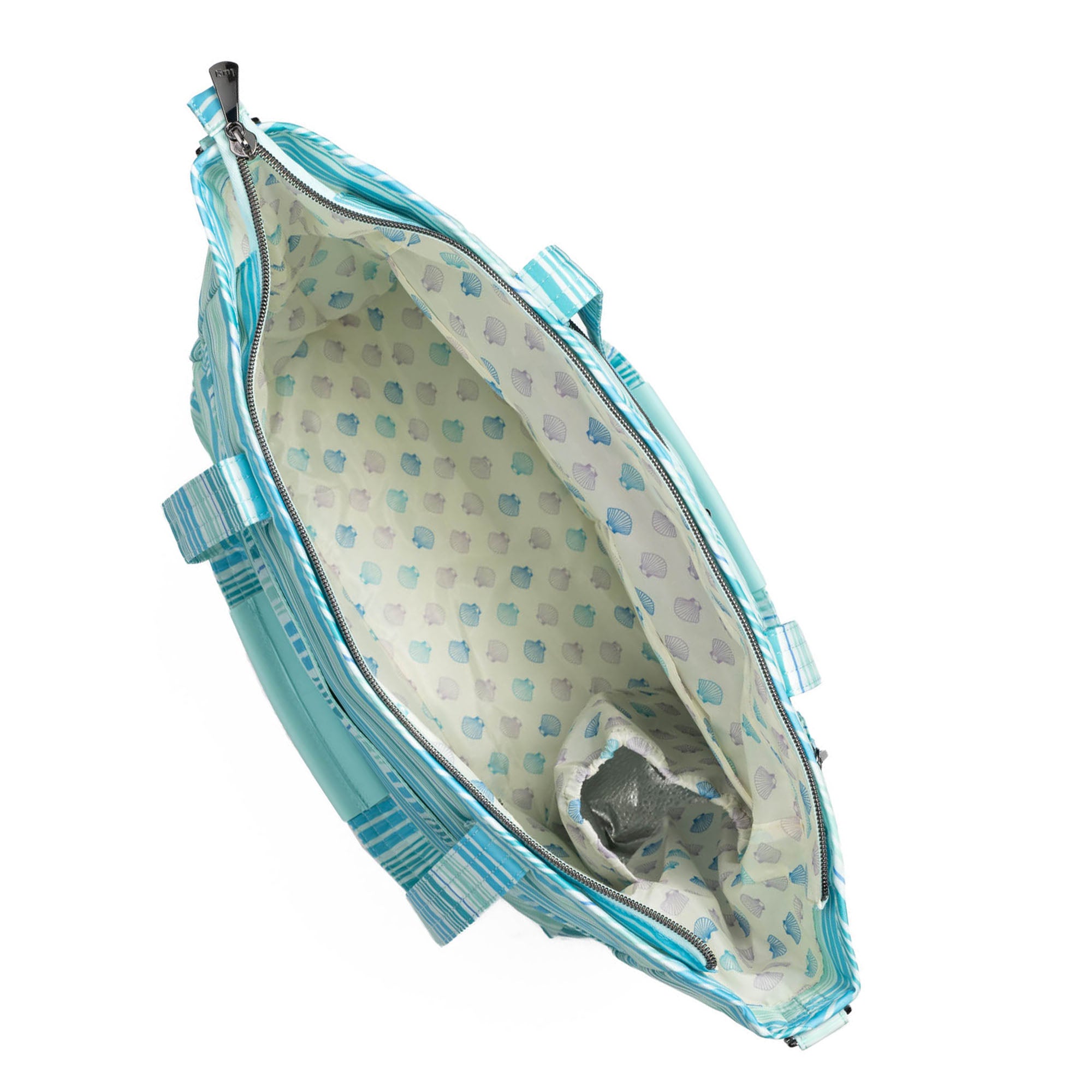 Paddle Carry-All Tote - LOVE WAVES AQUA - Paddle_LovewavesAqua_05