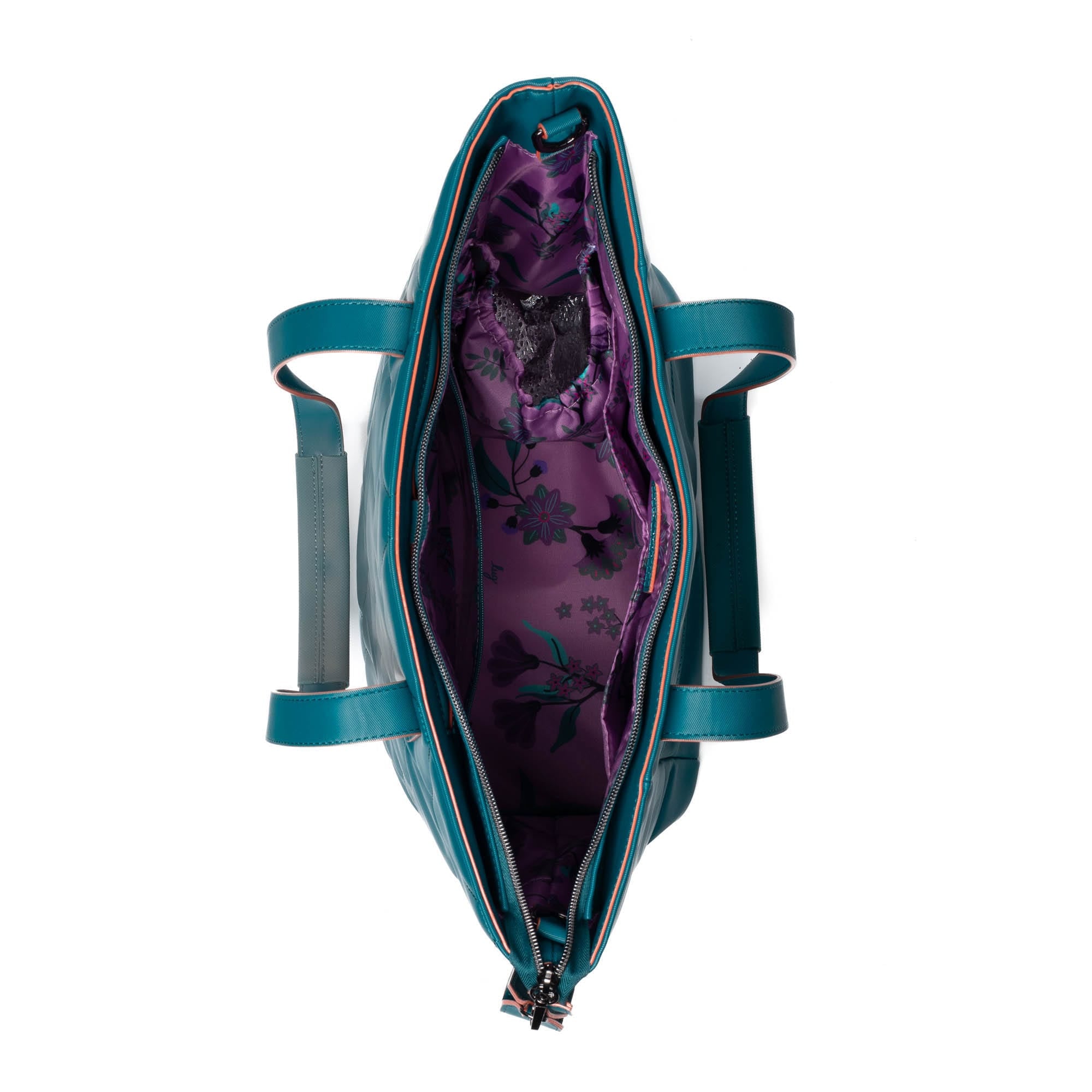 Paddock Satin Luxe VL Tote - TEAL - Paddock_TealSatinVL_05