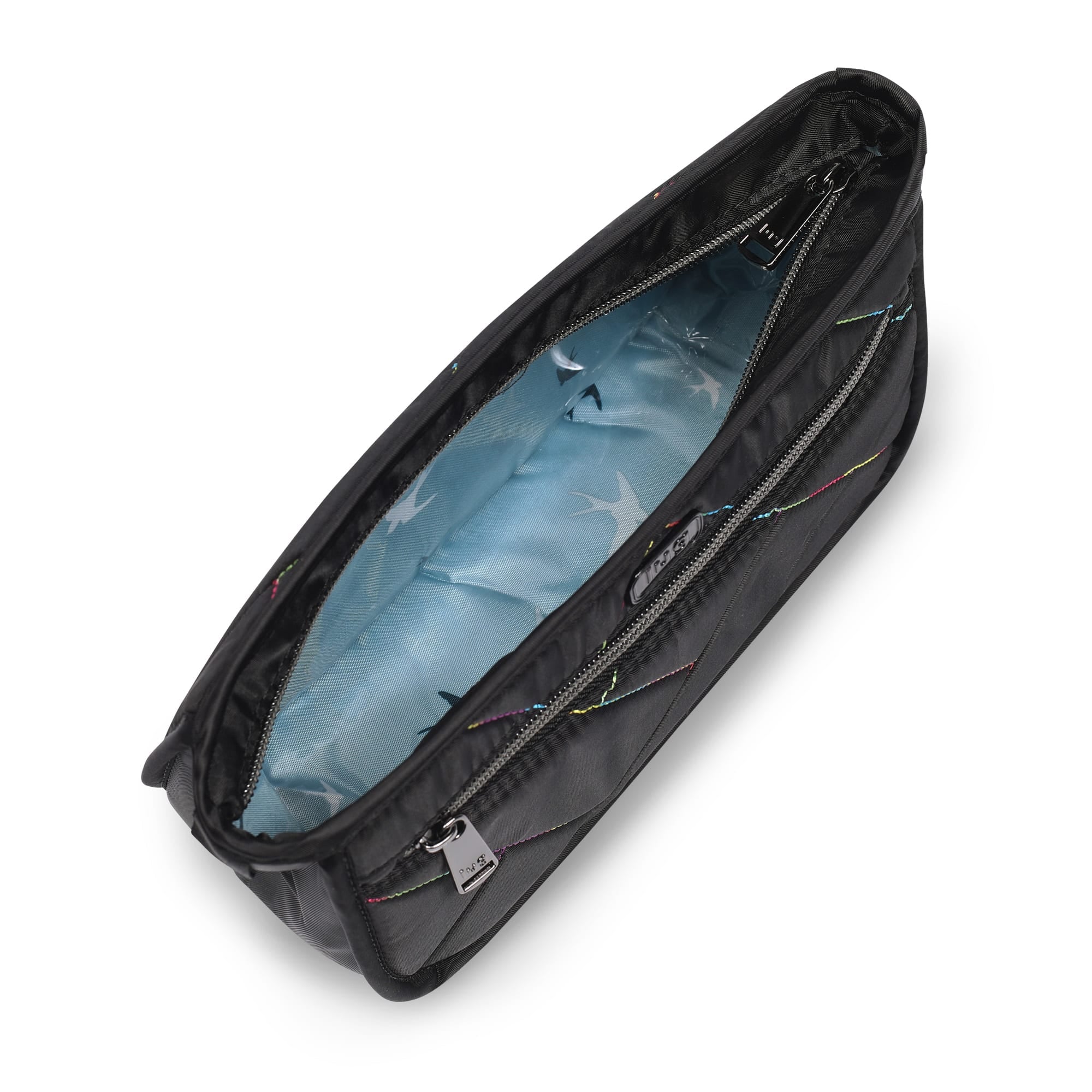 Parasail Cosmetic Case - BLACK RAINBOW STITCH - Parasail_BlackRainbowStitch_05