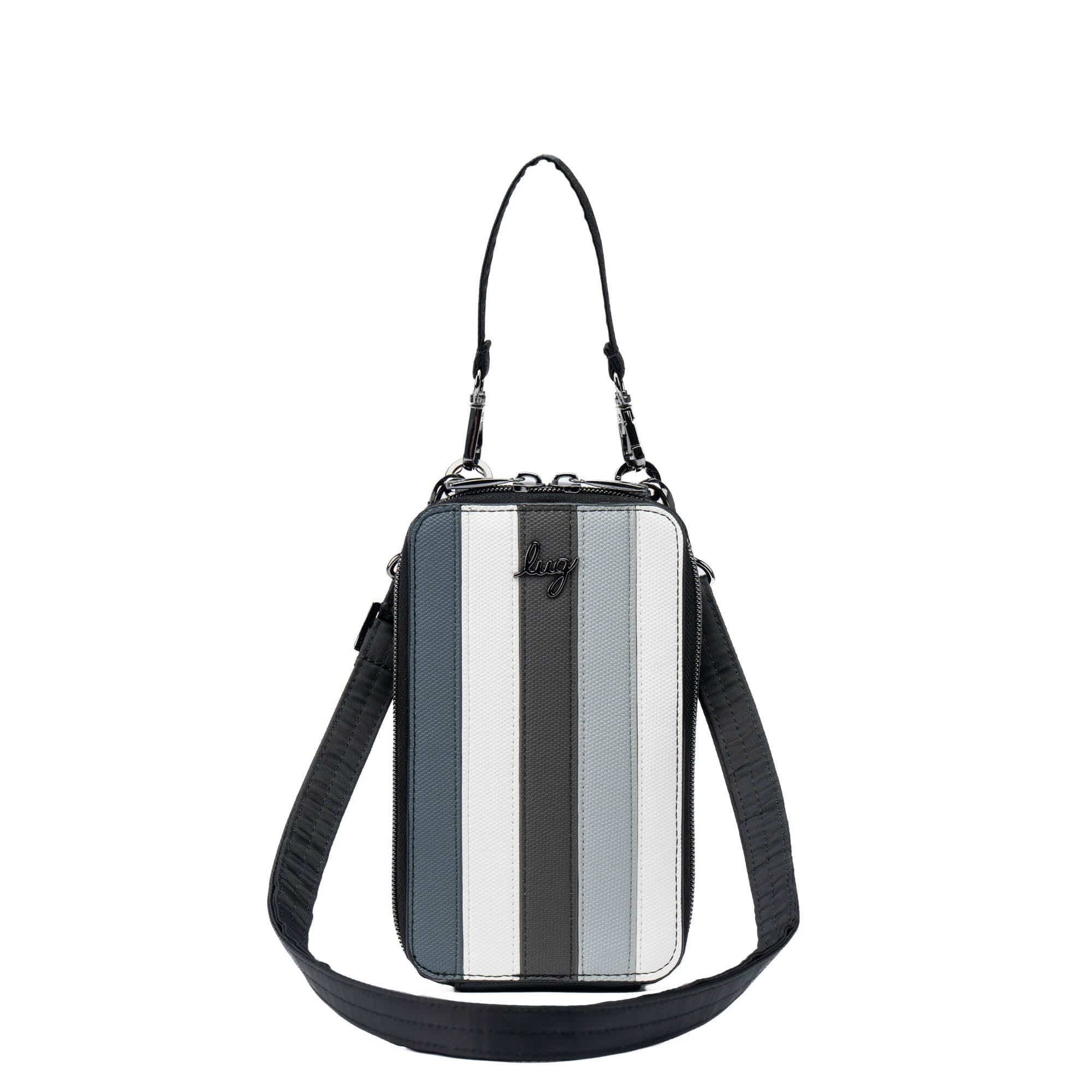 Pike Matte Luxe VL RFID Crossbody Bag - BLACK GREY - PikeMatteLuxeVL_BlackGrey_01