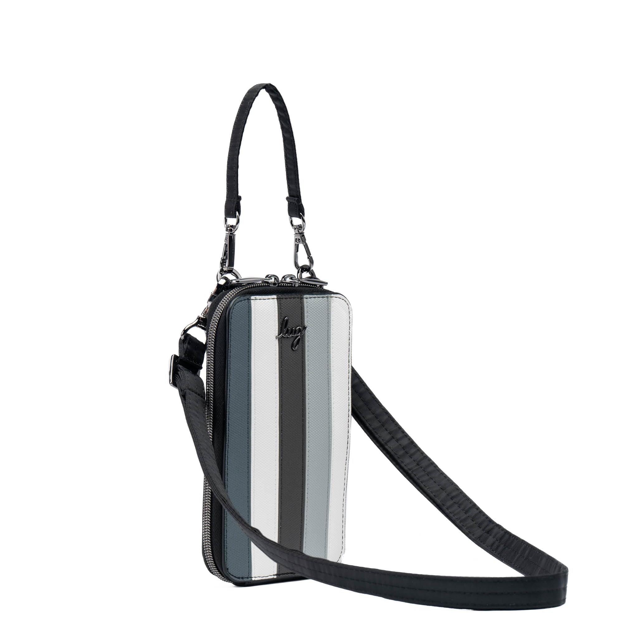 Pike Matte Luxe VL RFID Crossbody Bag - BLACK GREY - PikeMatteLuxeVL_BlackGrey_02