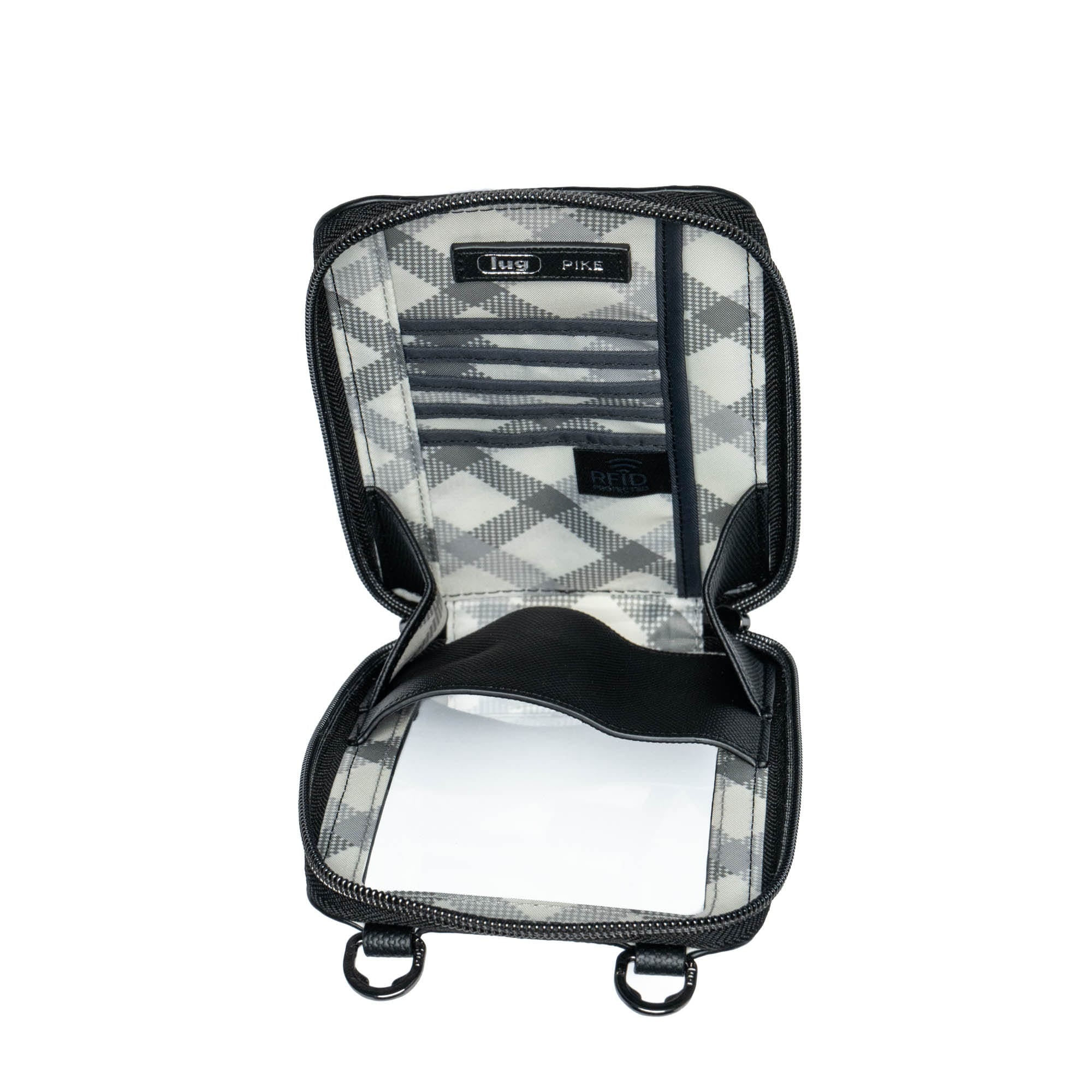 Pike Matte Luxe VL RFID Crossbody Bag - BLACK GREY - PikeMatteLuxeVL_BlackGrey_05