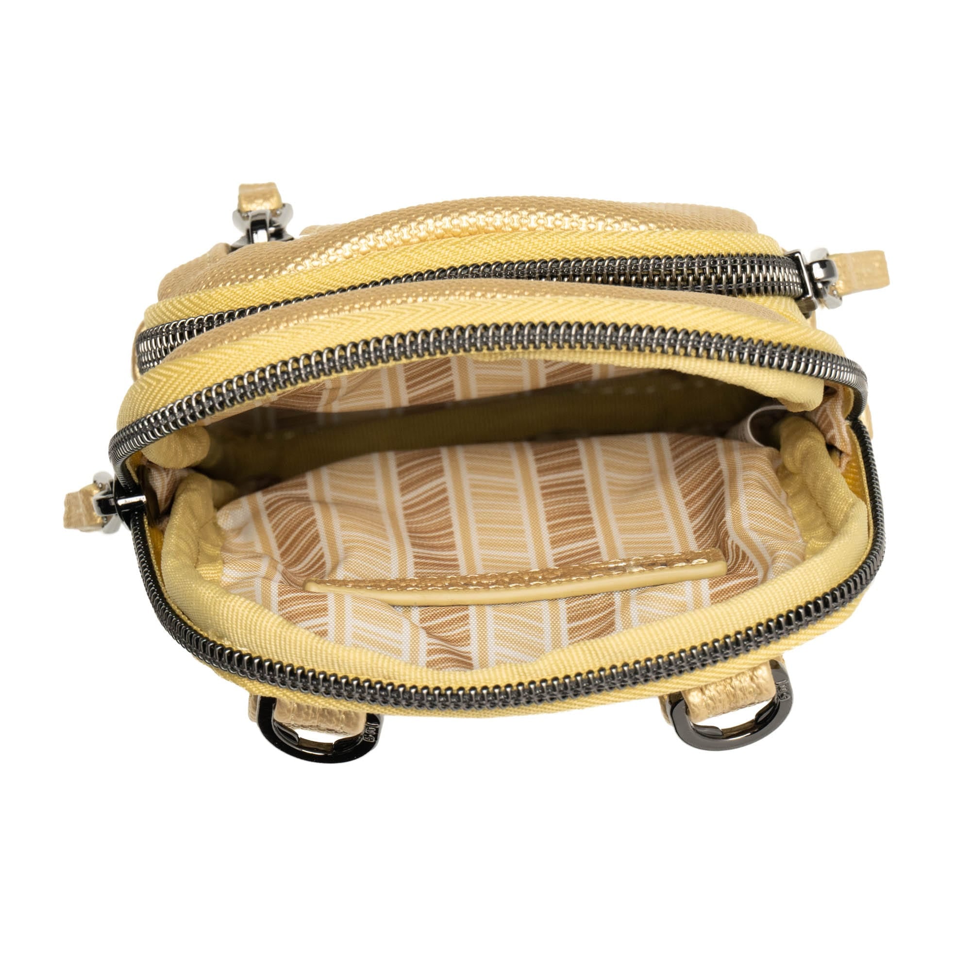 Pitter Patter Matte Luxe VL Crossbody Bag - PEARL WHITE - PitterPatter_MatteLuxe_MetallicGold_05