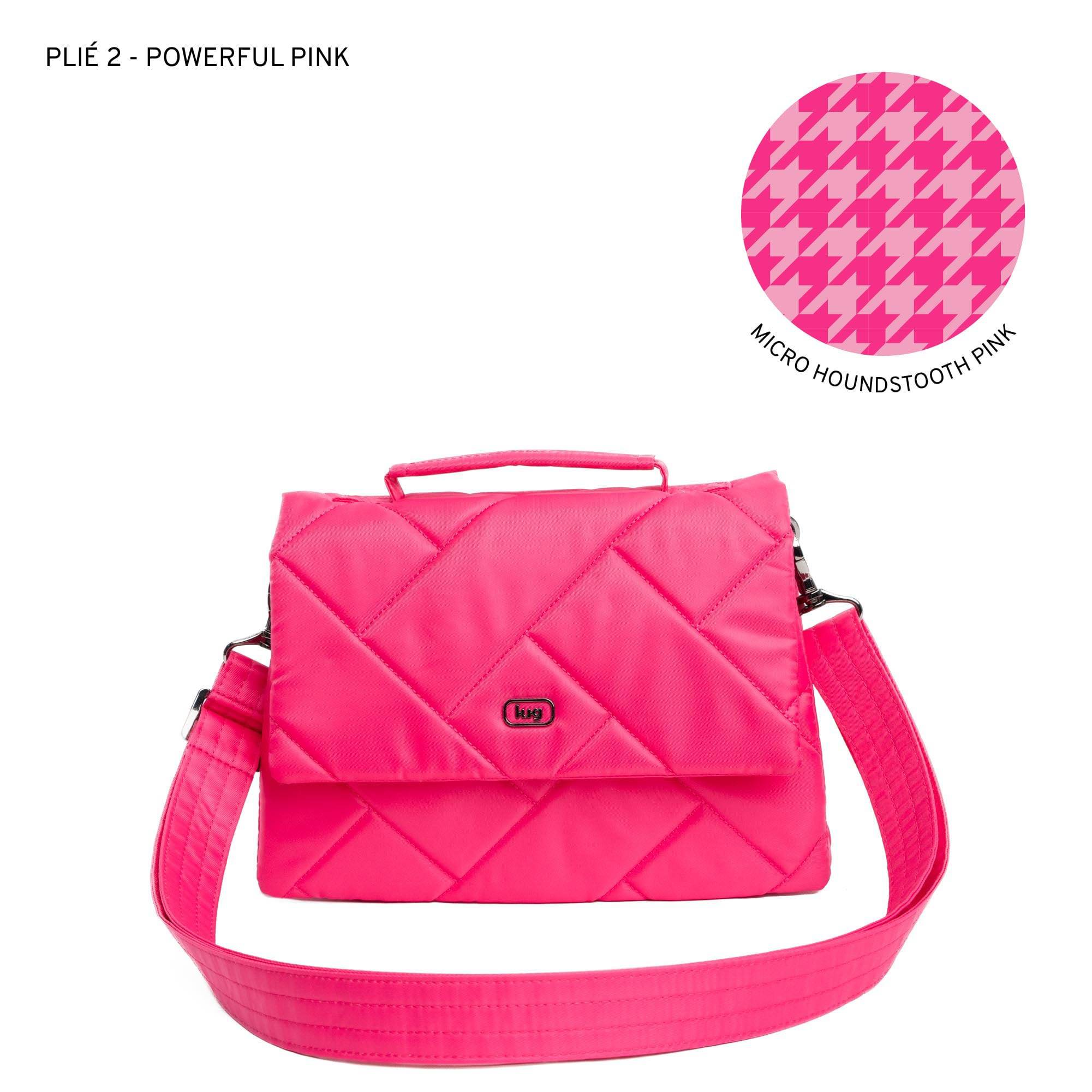 Pli&eacute; 2 Crossbody Bag - POWERFUL PINK - Plie2_PowerfulPink