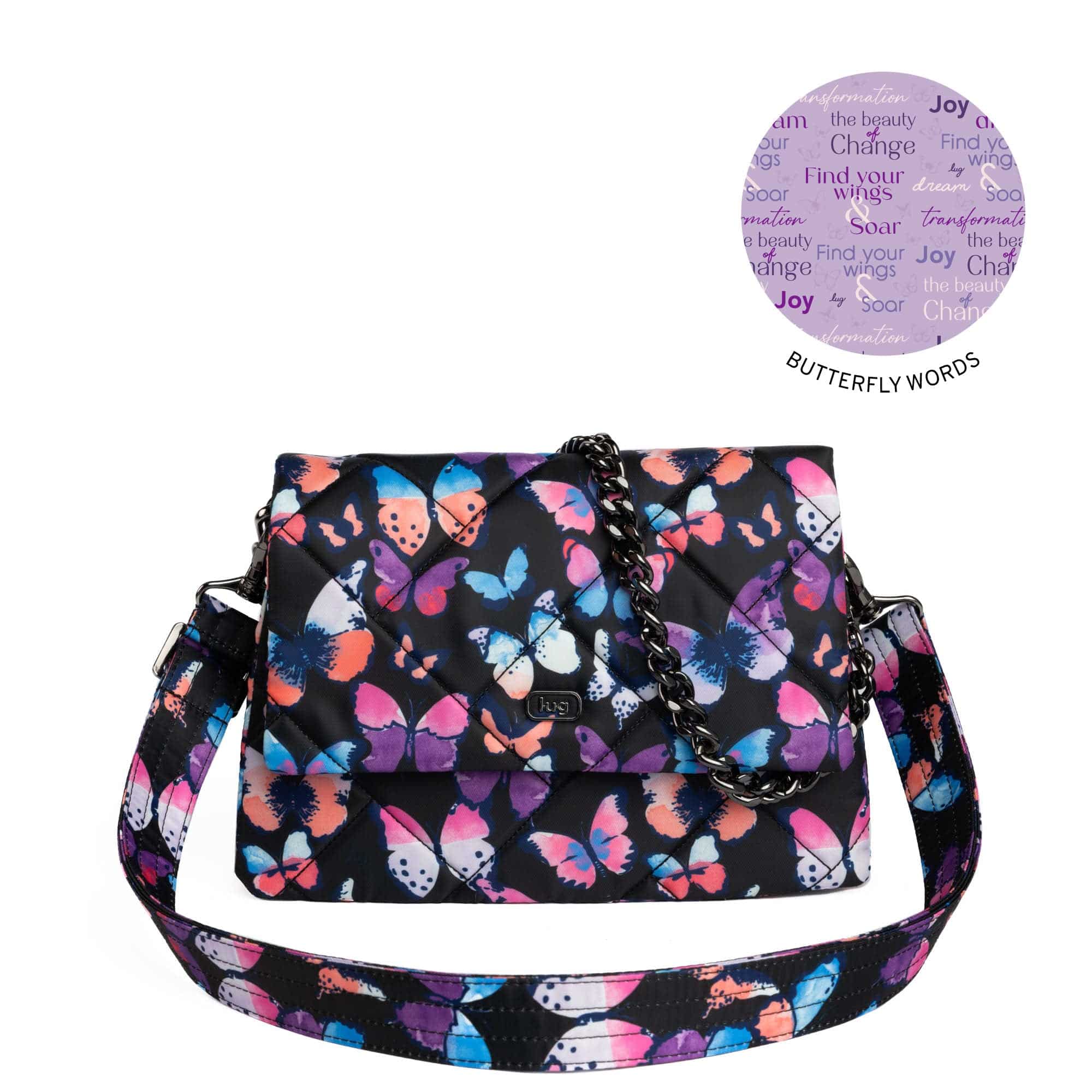 Plié Crossbody Bag - WATERCOLOR BUTTERFLIES - Plie_WatercolorButterflies