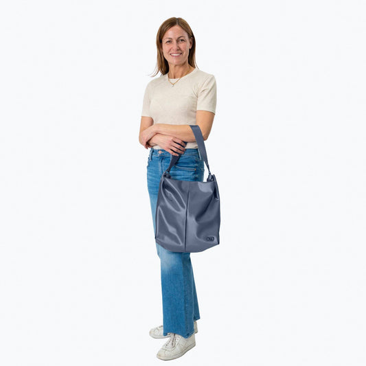 Plunge Satin Luxe VL Carry-All Crossbody Bag - - Plunge_SatinLuxe_Lifestyle_BagProportions_02