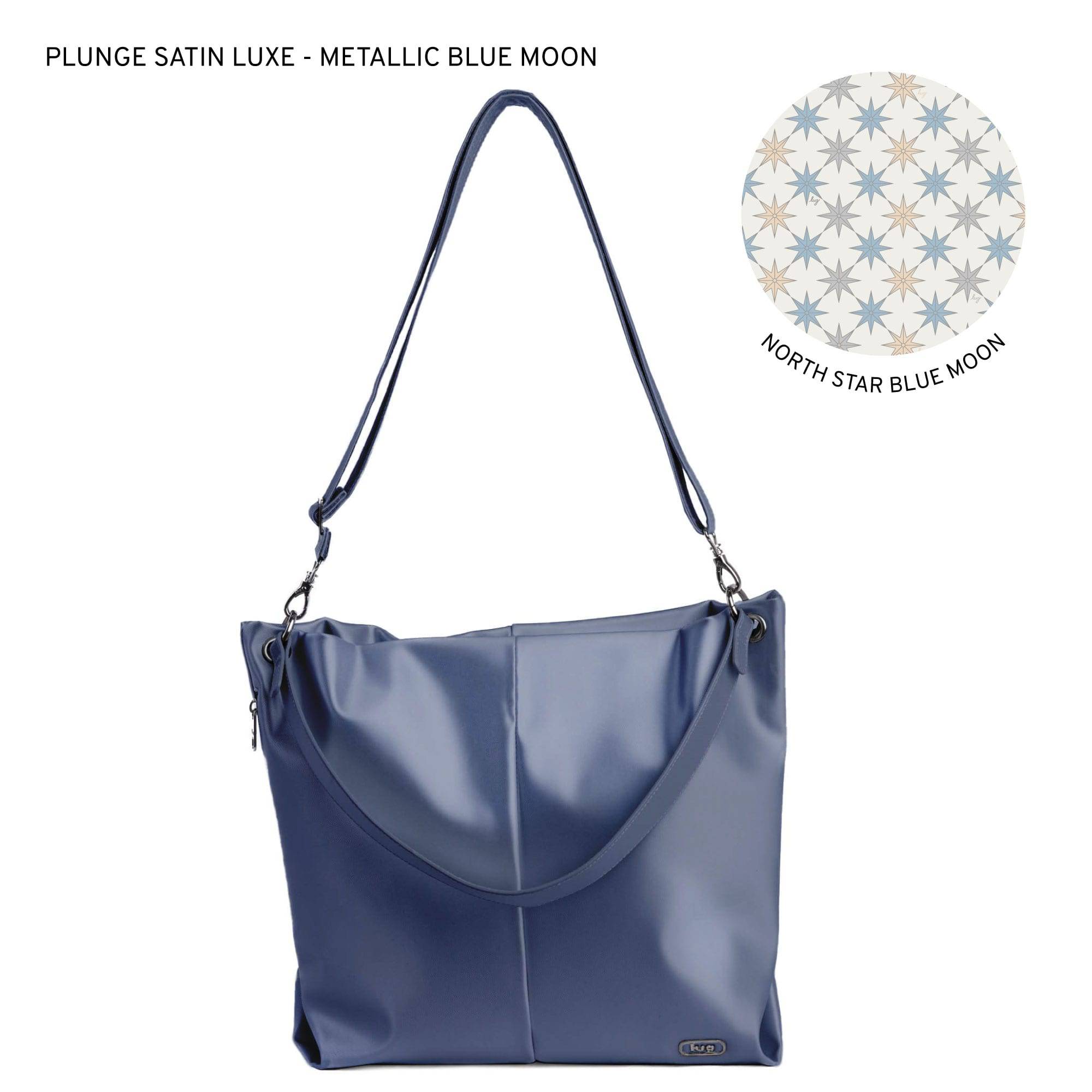 Plunge Satin Luxe VL Carry-All Crossbody Bag - METALLIC BLUE MOON - Plunge_SatinLuxe_MetallicBlueMoon
