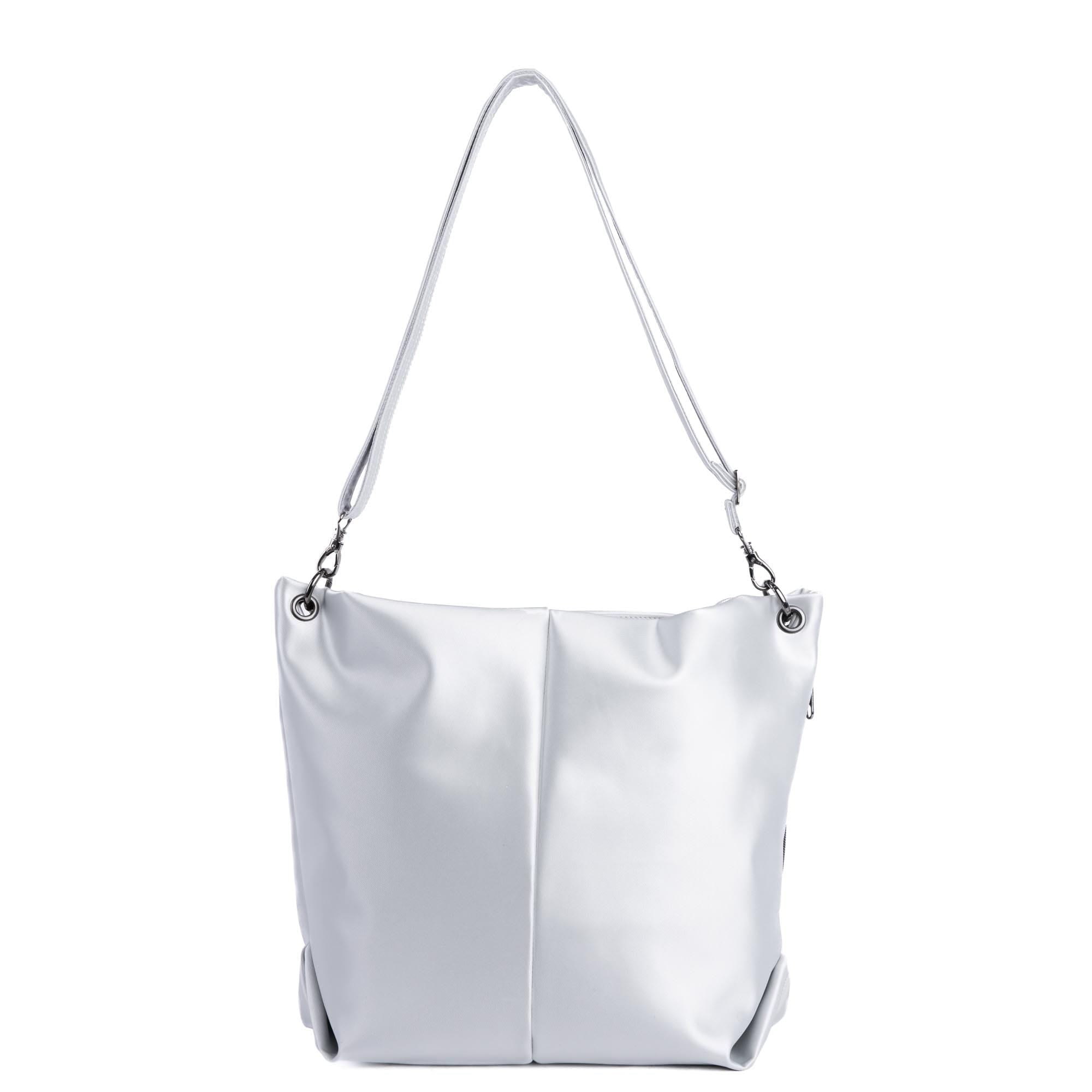 Plunge Satin Luxe VL Carry-All Crossbody Bag - METALLIC SILVER - Plunge_SatinLuxe_MetallicSilver_04