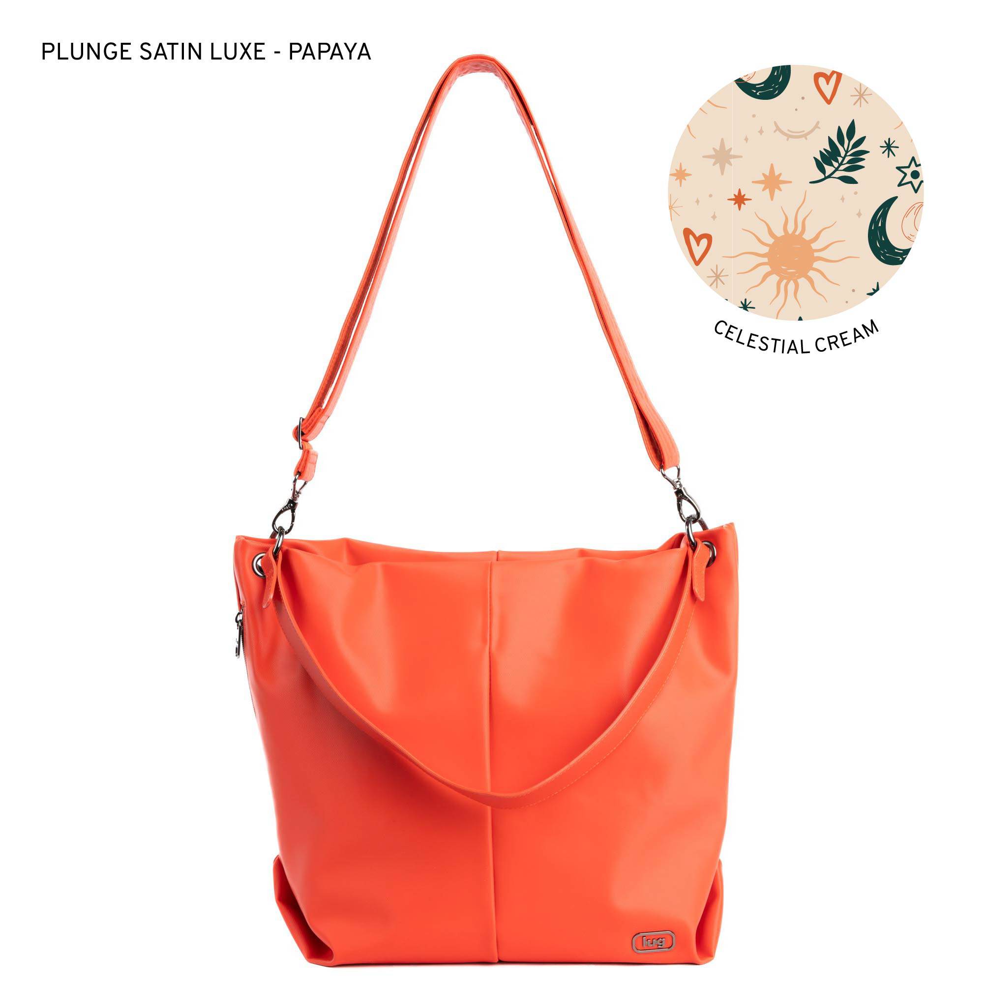 Plunge Satin Luxe VL Carry-All Crossbody Bag - PAPAYA - Plunge_SatinLuxe_Papaya
