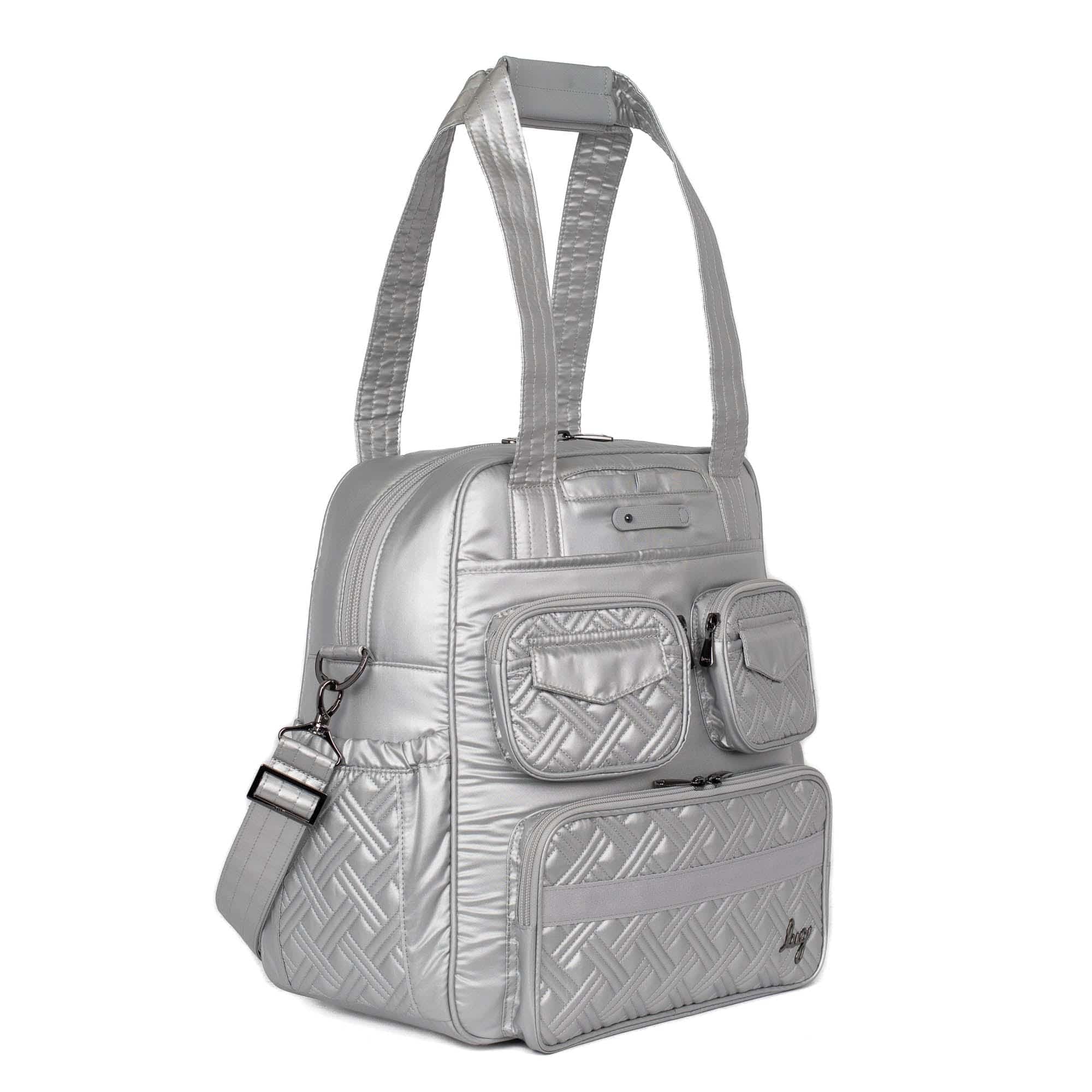 Puddle Jumper LE Convertible Tote Bag - METALLIC SILVER - PuddleJumperLE_MetallicSilver_02