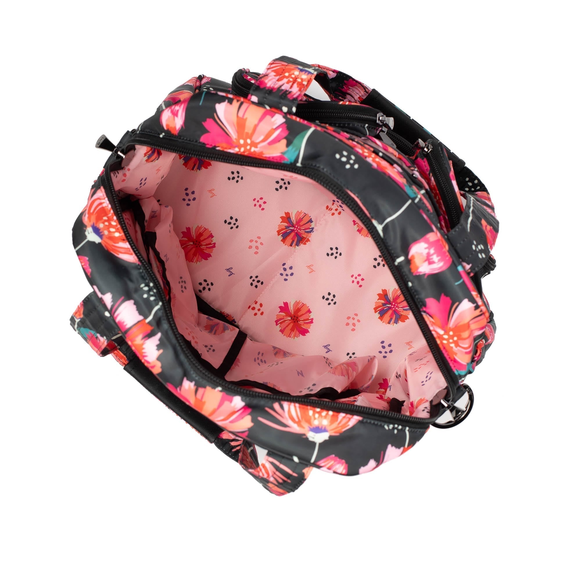 Puddle Jumper LE Convertible Tote Bag - POMPOM FLORAL BLACK - PuddleJumperLE_PompomFloralBlack_05_60lmsv