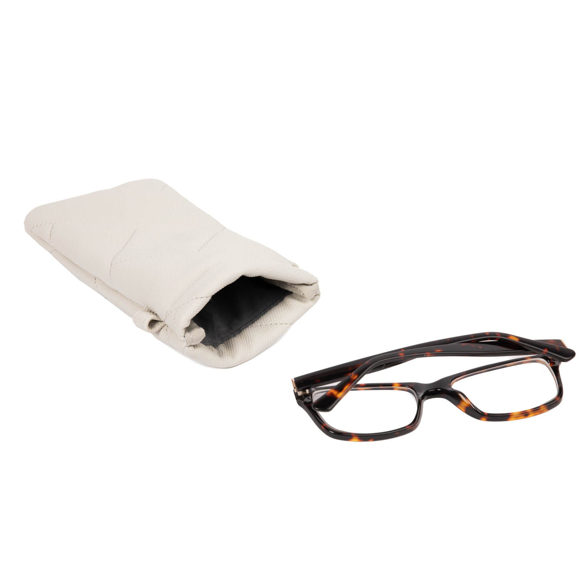 Raft Eyeglass Matte Luxe VL Pouch - PEBBLE - RaftEyeglassPouch_ML_Pebble_05
