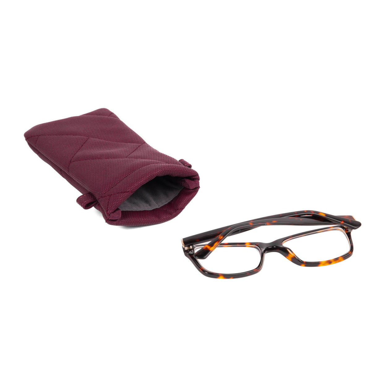 Raft Eyeglass Matte Luxe VL Pouch - WINE - RaftEyeglassPouch_ML_Wine_05