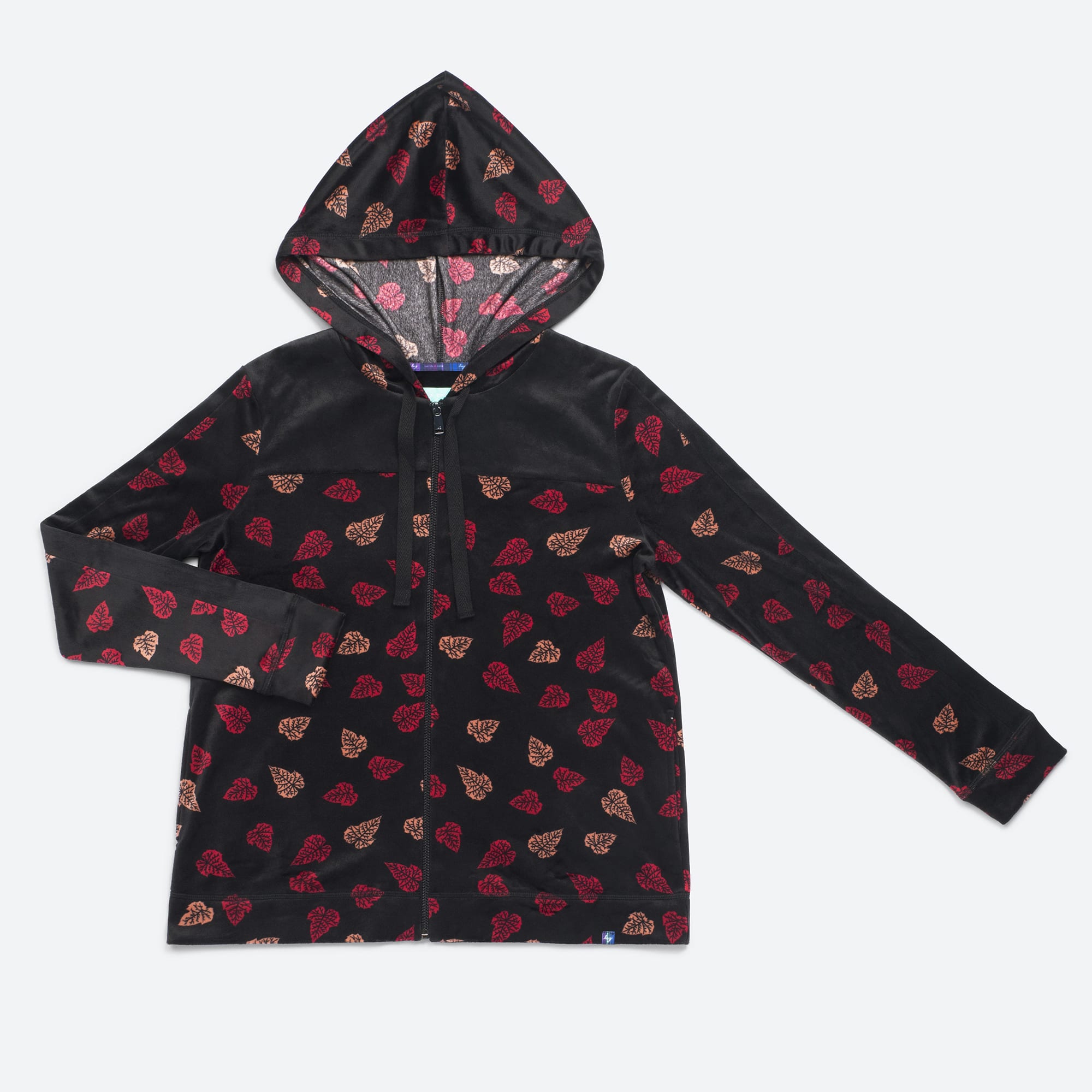 Ranger Fleece Front Zip Hoodie - DAGGER ROSE - RangerTop_FallingLeaves_Flatlay