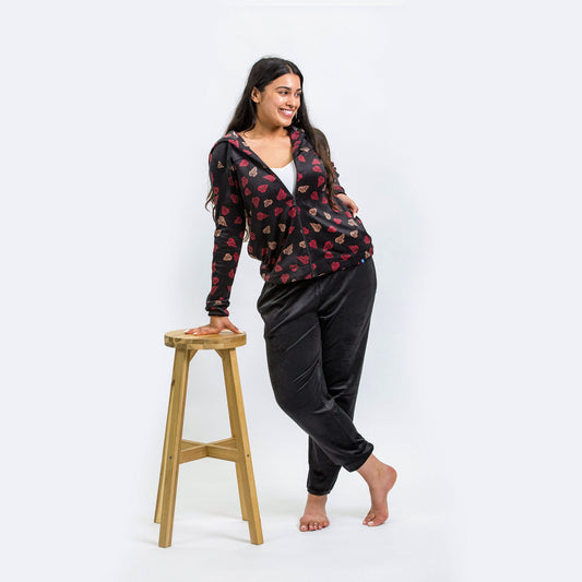 Ranger Fleece Front Zip Hoodie - DAGGER ROSE - RangerTop_FallingLeaves_SM_05