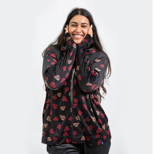 Ranger Fleece Front Zip Hoodie - DAGGER ROSE - RangerTop_FallingLeaves_S_01